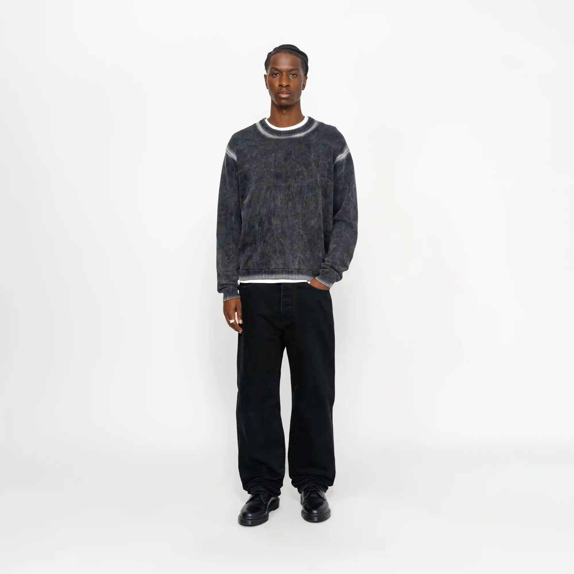 Stussy Faded Cotton Crew, black - Image 2