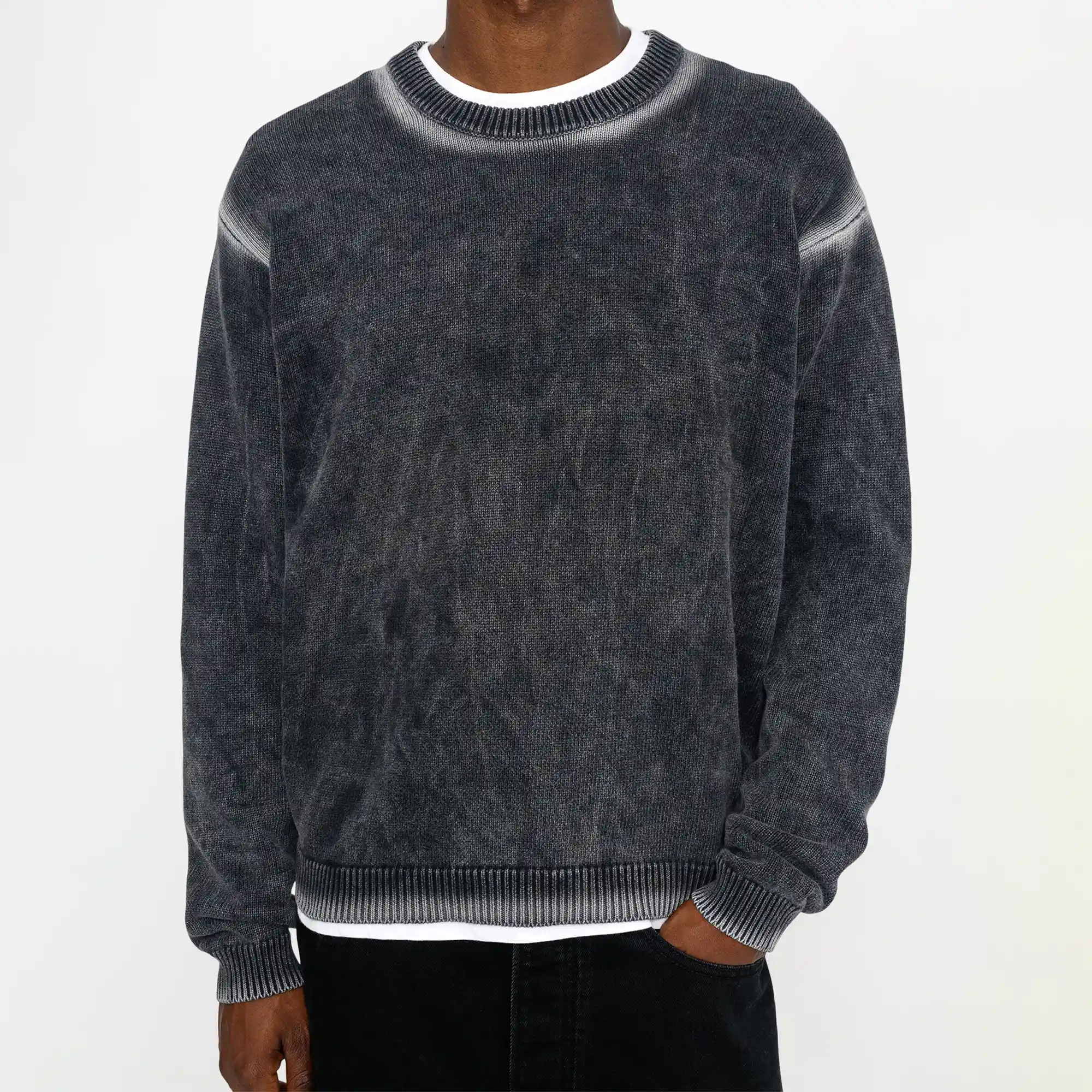 Stussy Faded Cotton Crew, black - Image 4