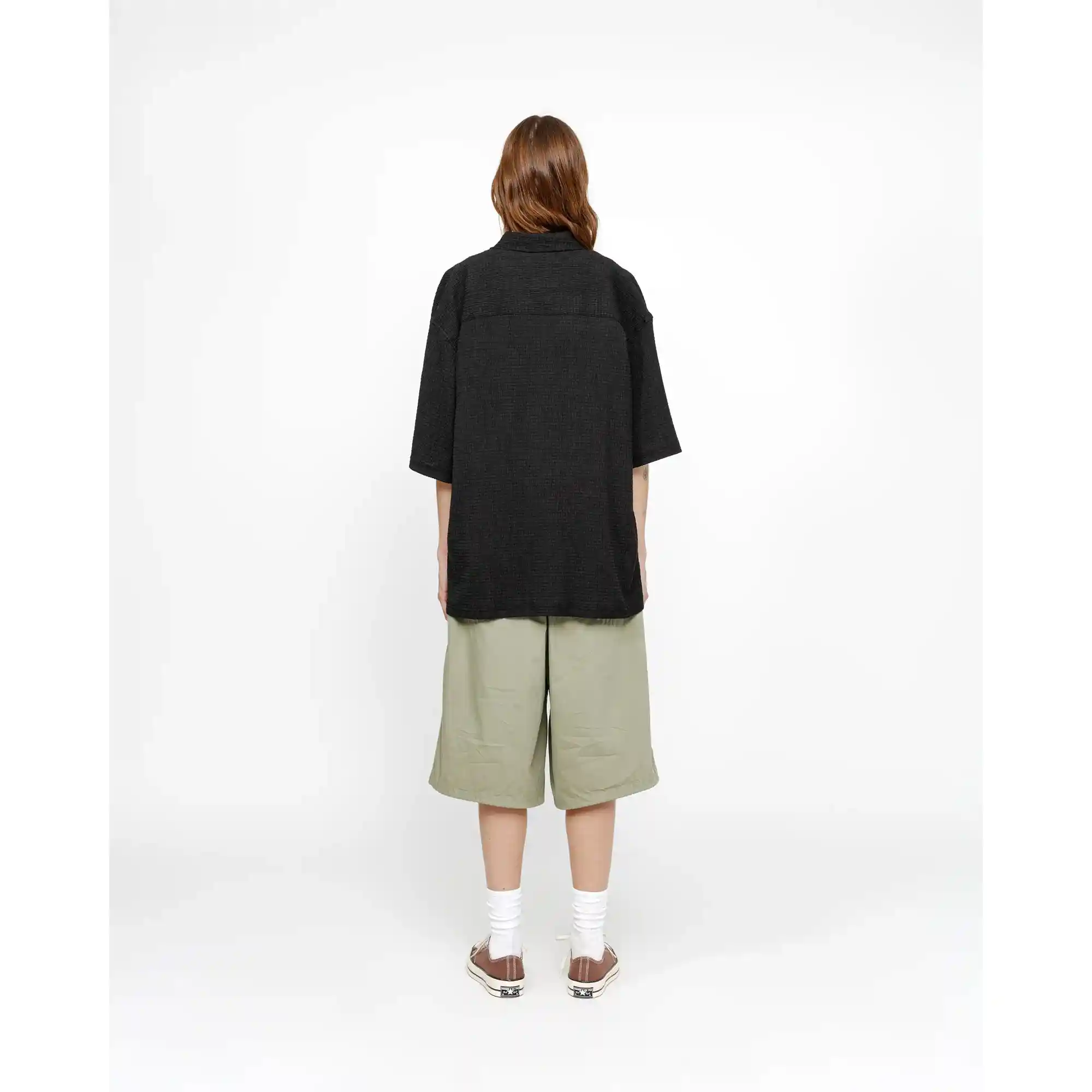 Stussy Flat Bottom Crinkled Shirt, black - Image 5