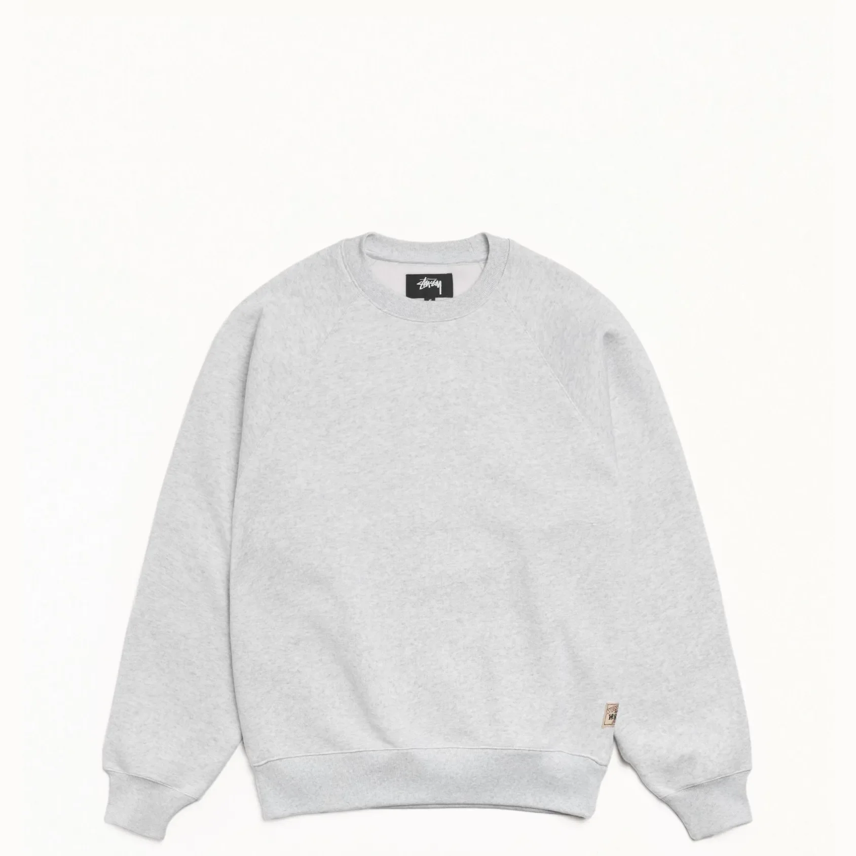 Stussy Fleece Raglan Crew, ash heather
