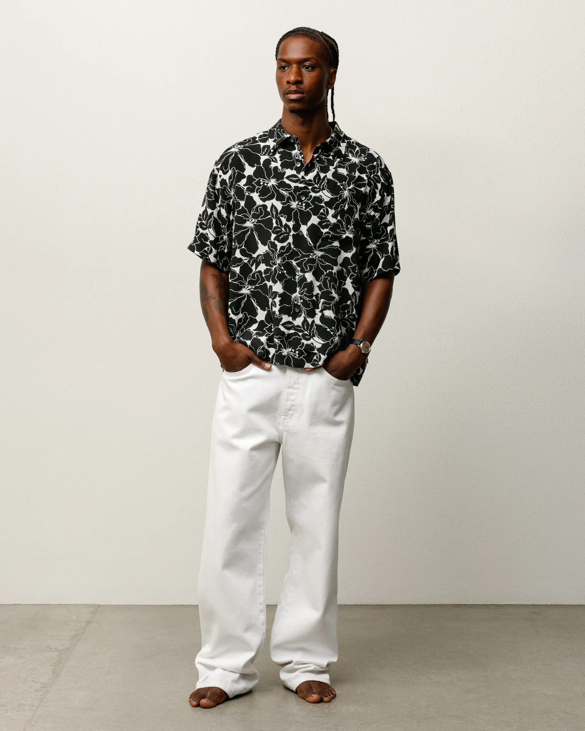 Stussy Floral Hawaiian Shirt, black - Image 2