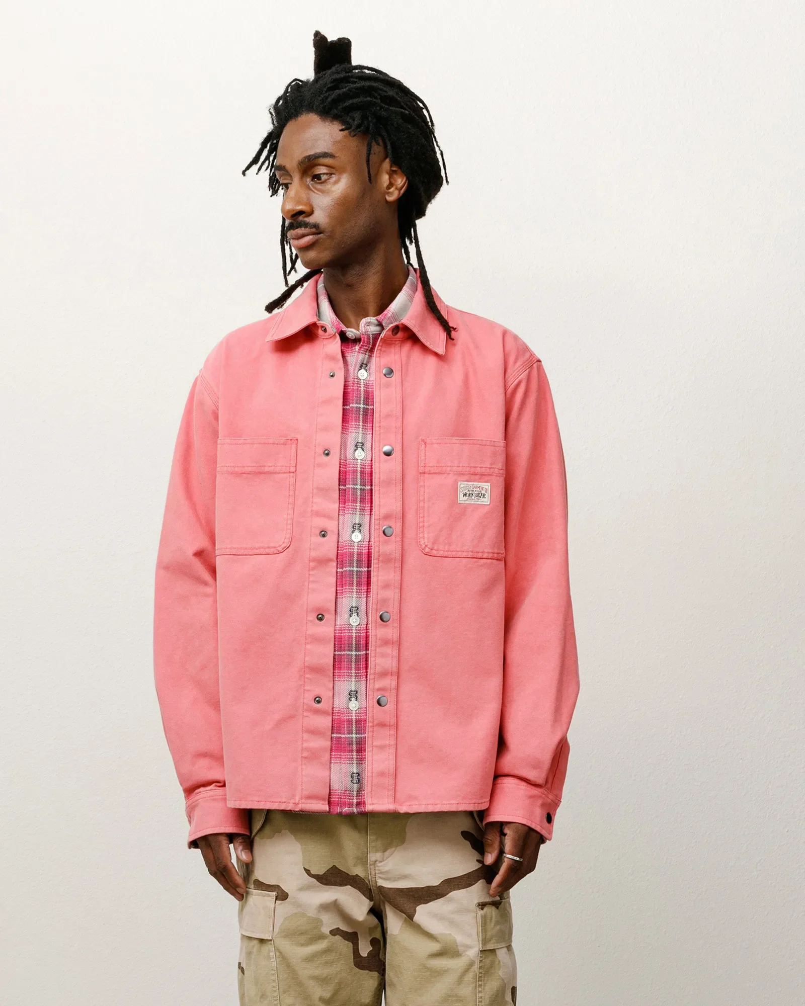 Stussy Heavy Washed Canvas Shirt, berry - Image 2