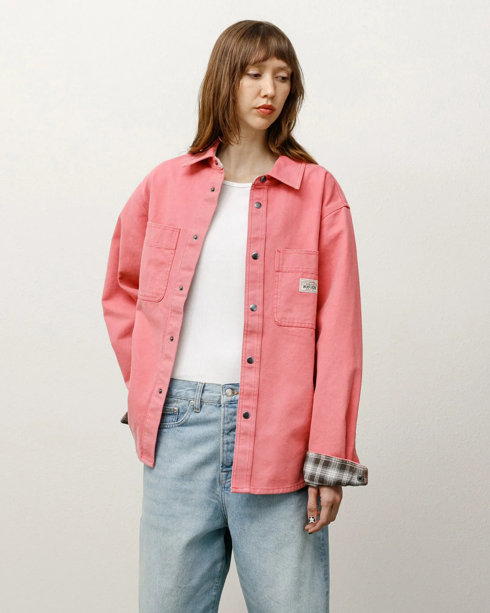Stussy Heavy Washed Canvas Shirt, berry - Image 3