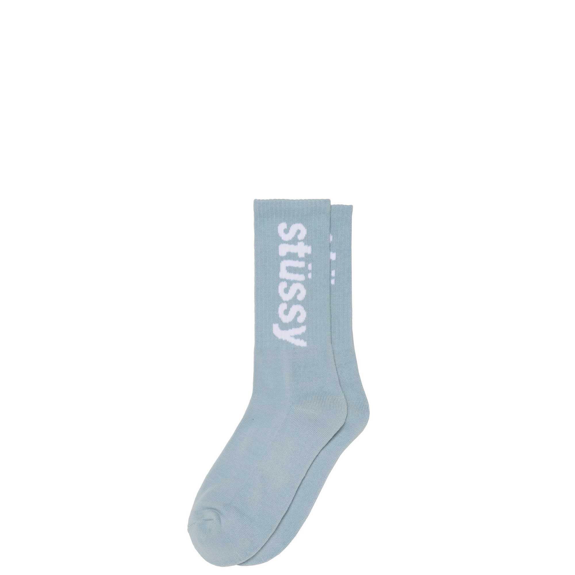 Stussy Helvetica Jaquard Crew Socks, blue