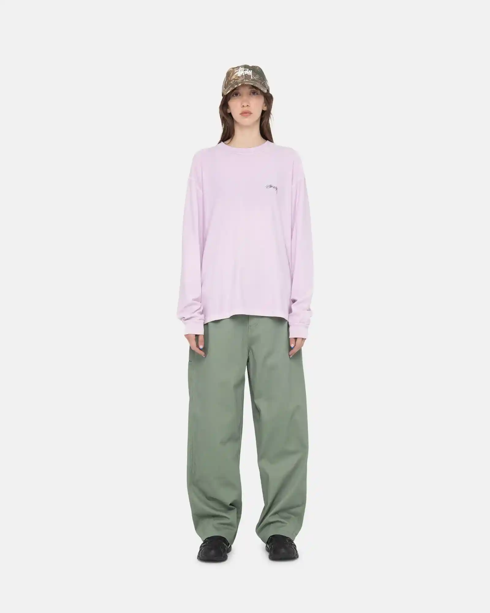 Stussy Lazy Long Sleeved Tee, lilac - Image 4