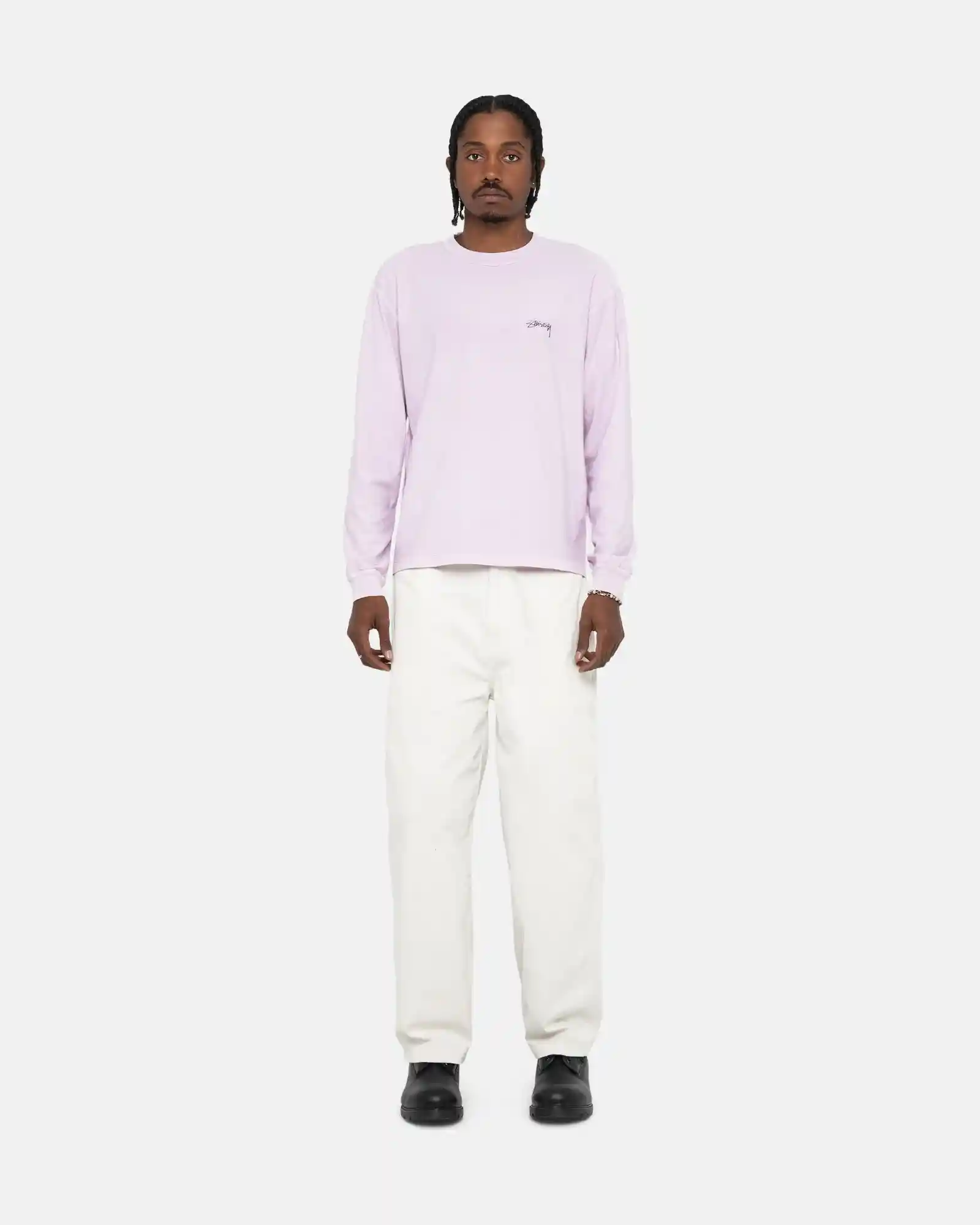 Stussy Lazy Long Sleeved Tee, lilac - Image 5