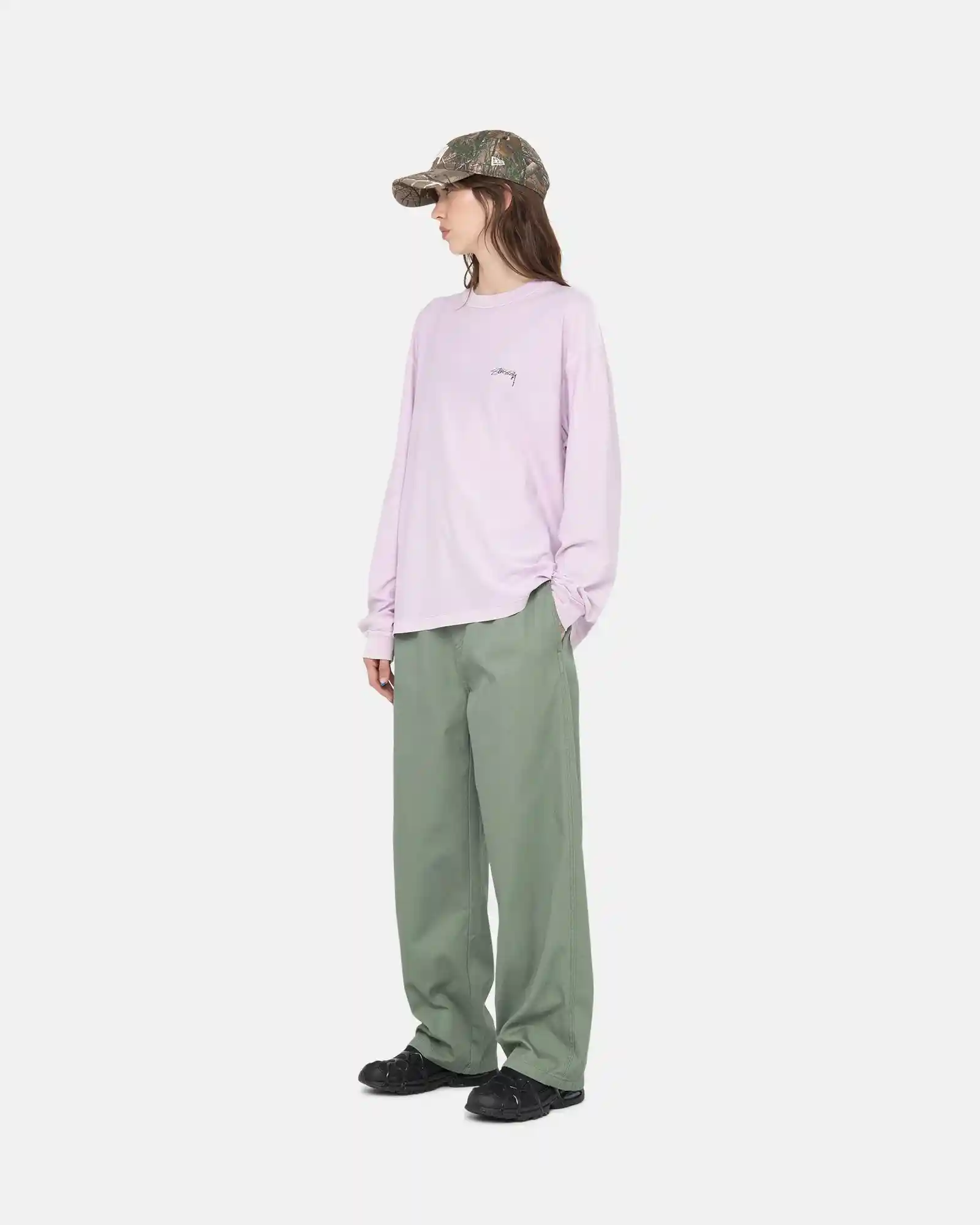 Stussy Lazy Long Sleeved Tee, lilac - Image 6