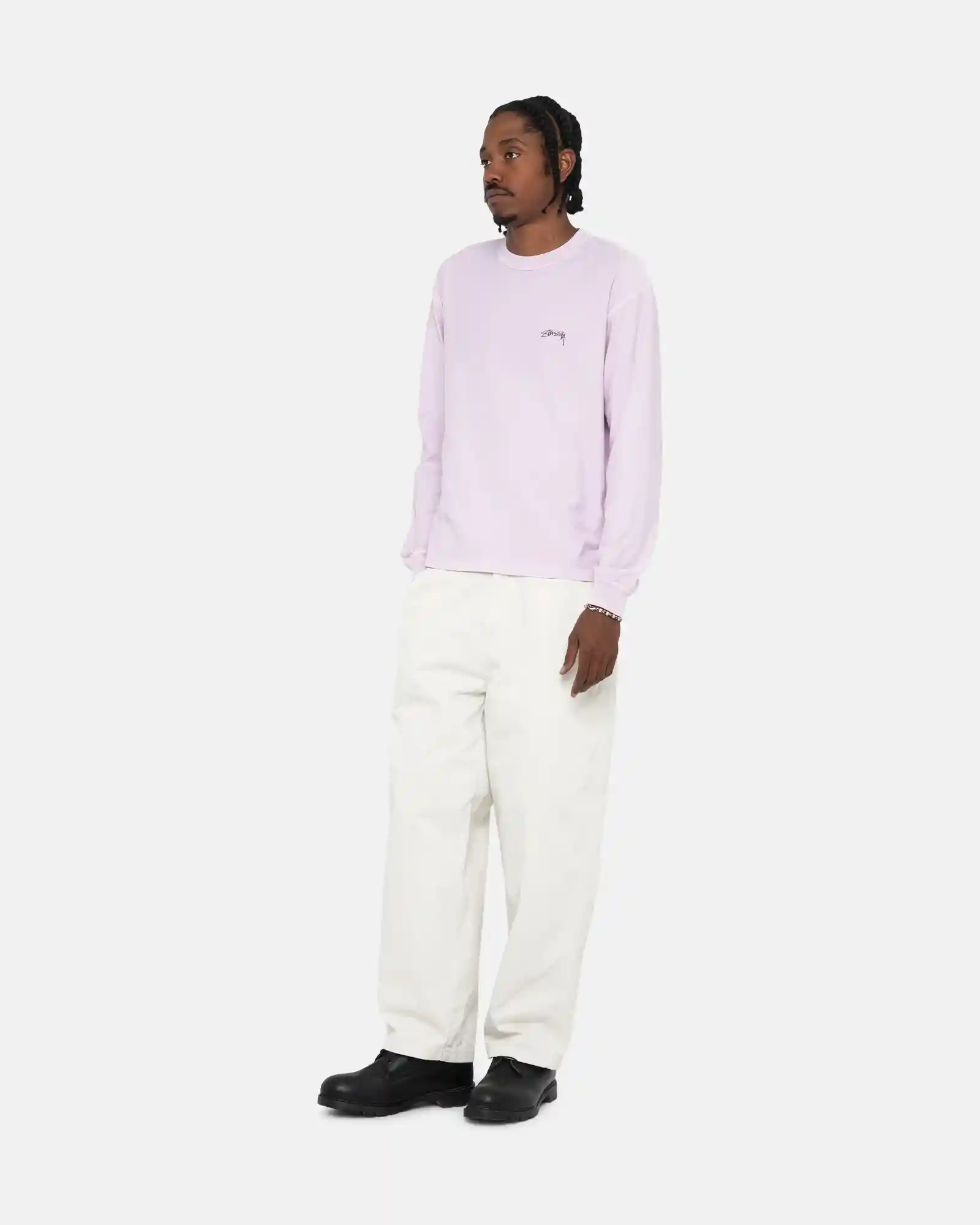 Stussy Lazy Long Sleeved Tee, lilac - Image 7