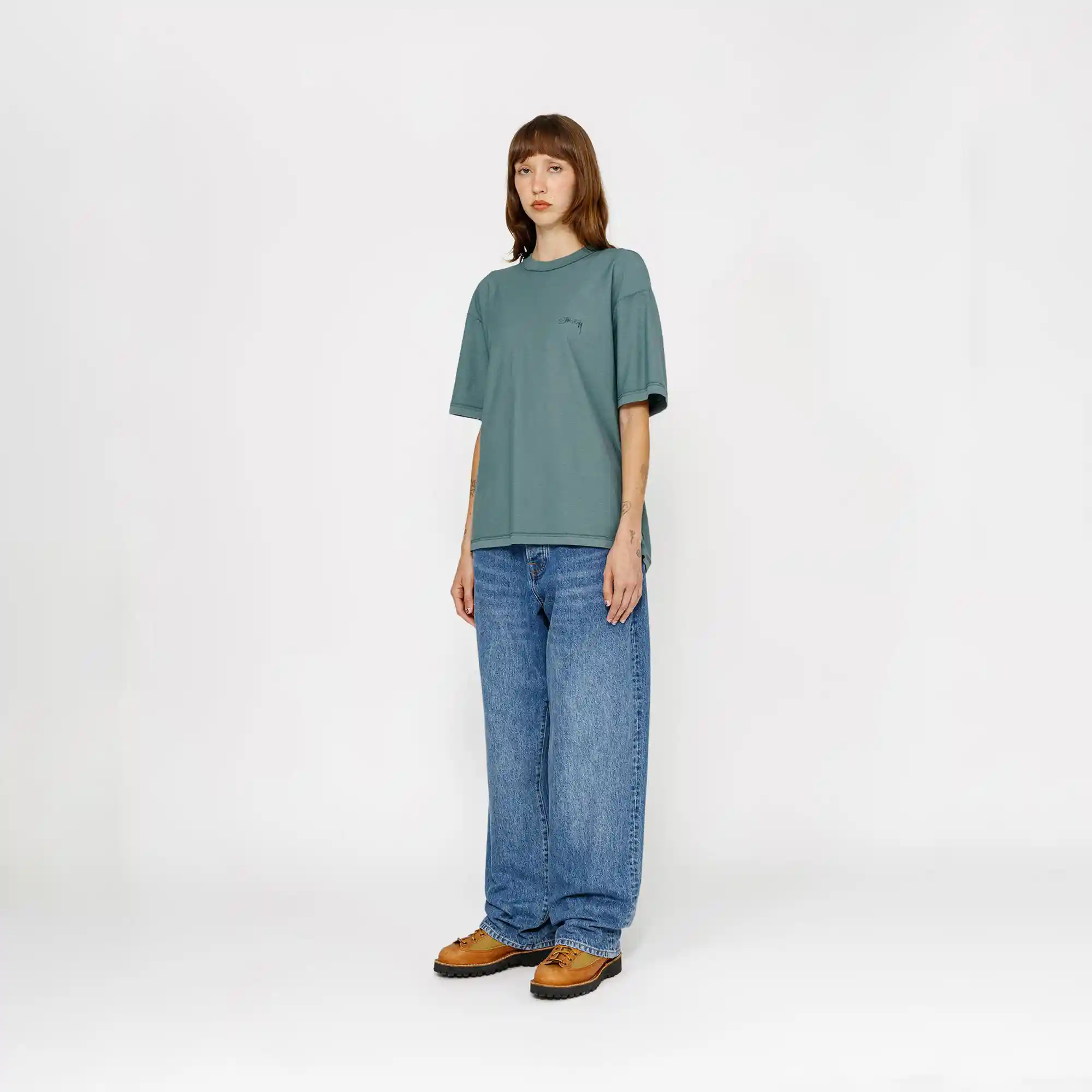 Stussy Lazy Short Sleeve Tee, deep teal - Image 5