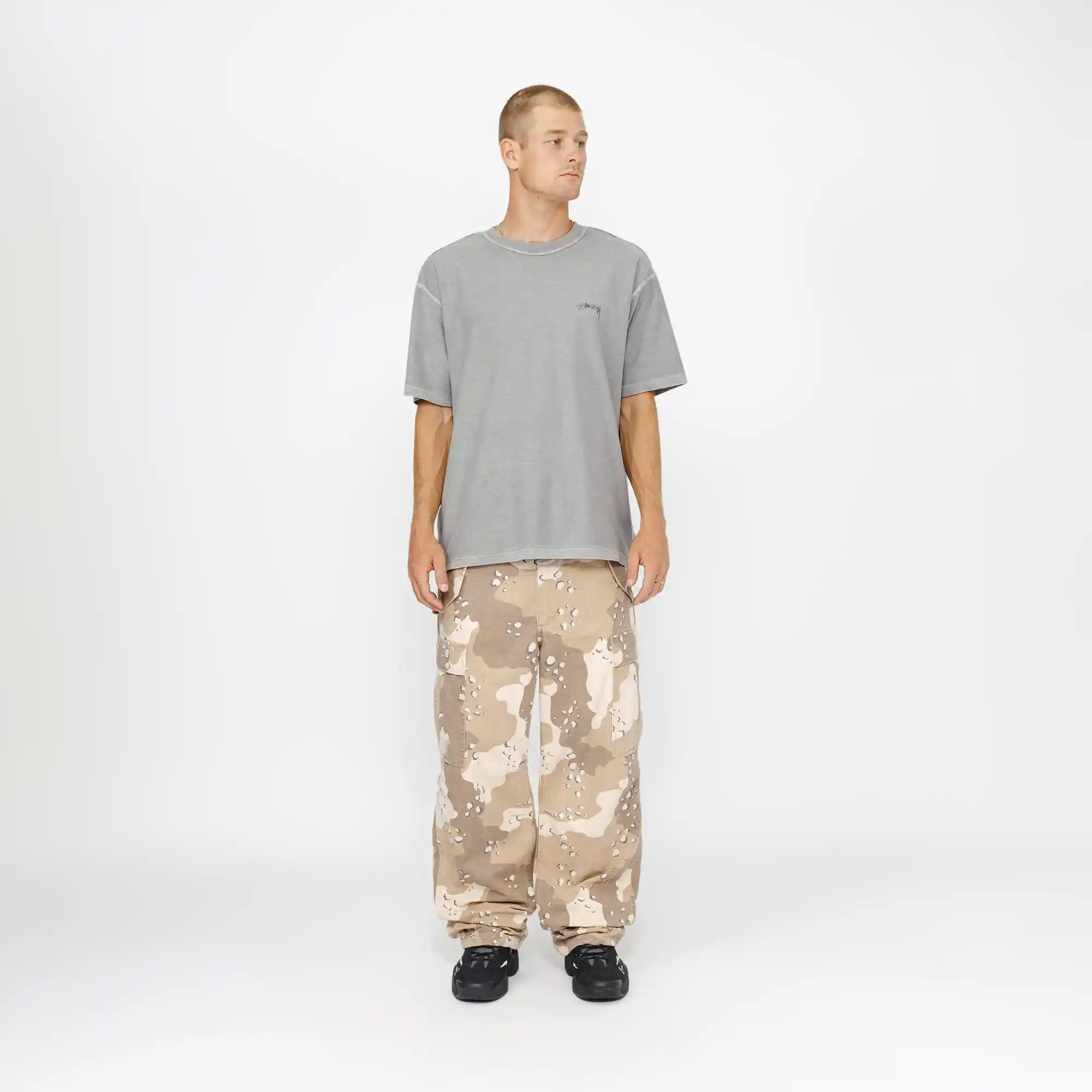 Stussy Lazy Short Sleeve Tee, grey - Image 3