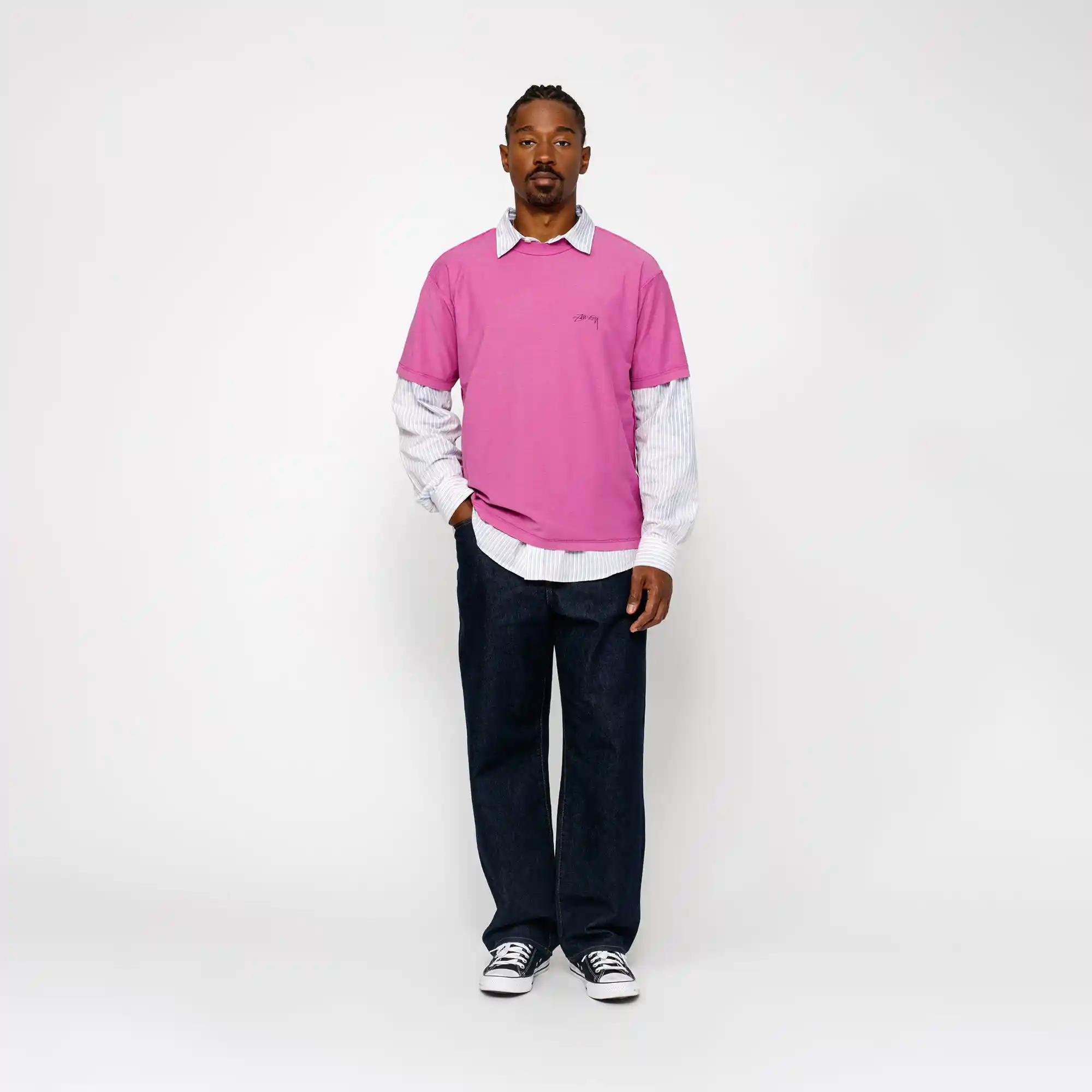 Stussy Lazy Short Sleeve Tee, magenta - Image 2