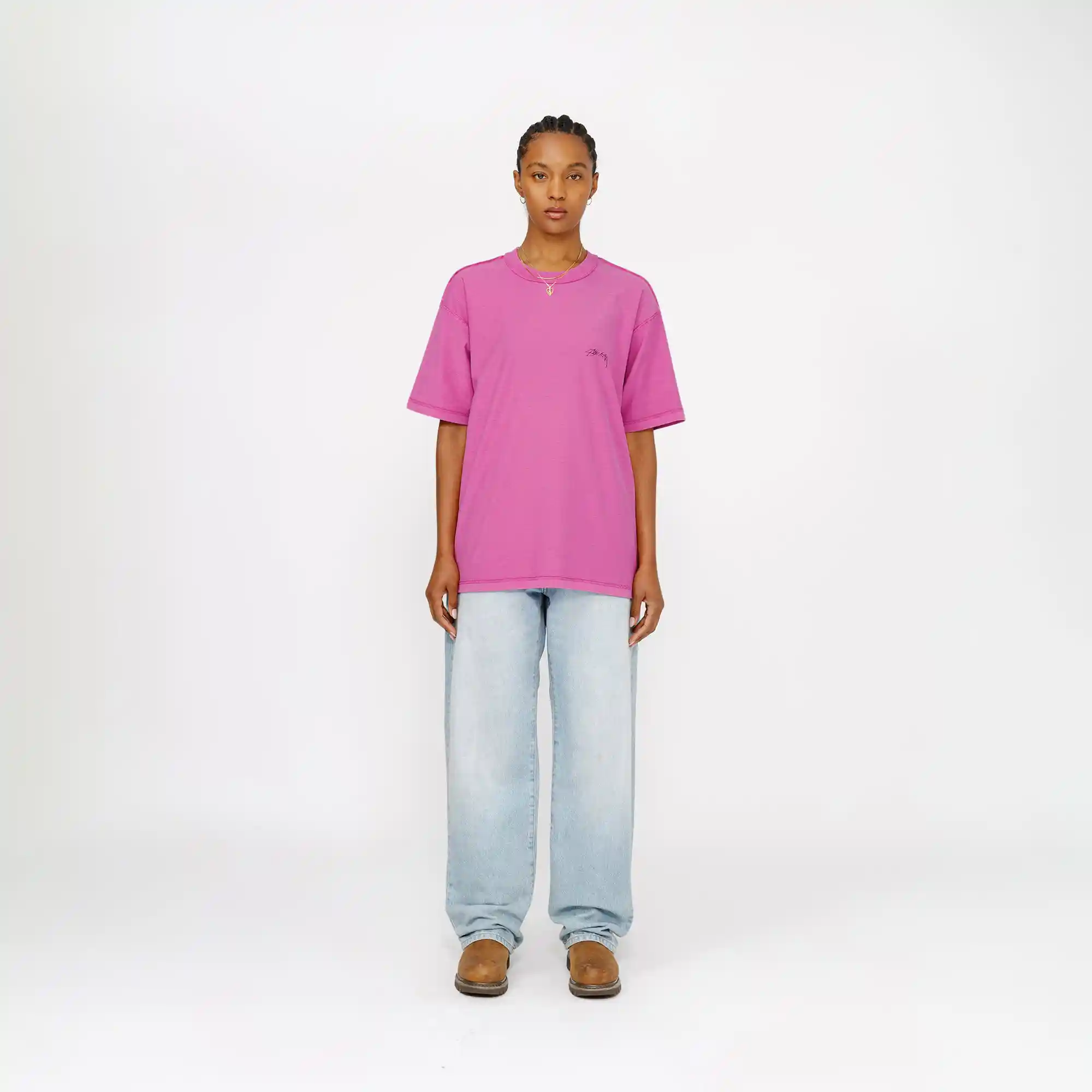 Stussy Lazy Short Sleeve Tee, magenta - Image 3