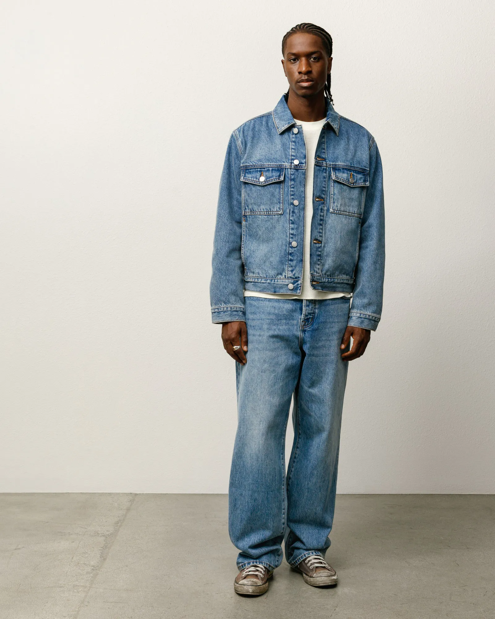 Stussy Lined Denim Trucker Jacket, indigo stone wash - Image 3