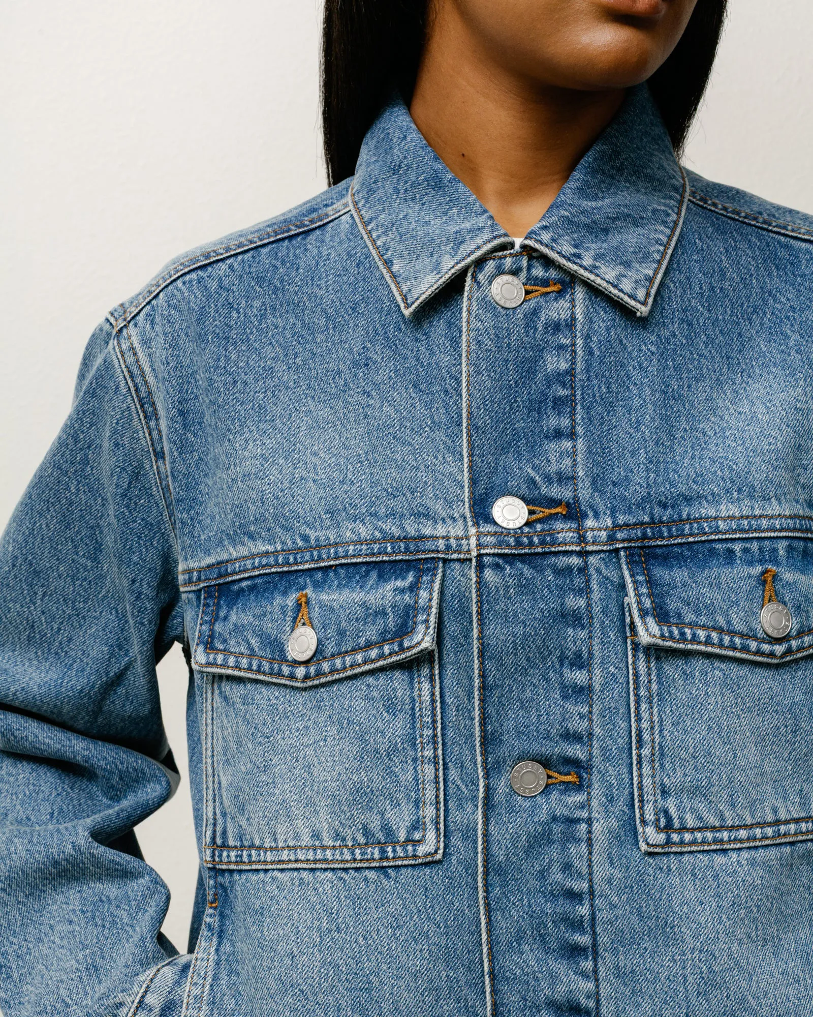Stussy Lined Denim Trucker Jacket, indigo stone wash - Image 6