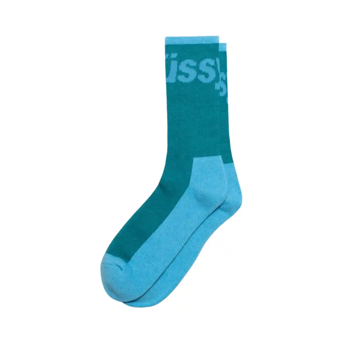 Stussy Logo Jacquard Trail Socks, aqua