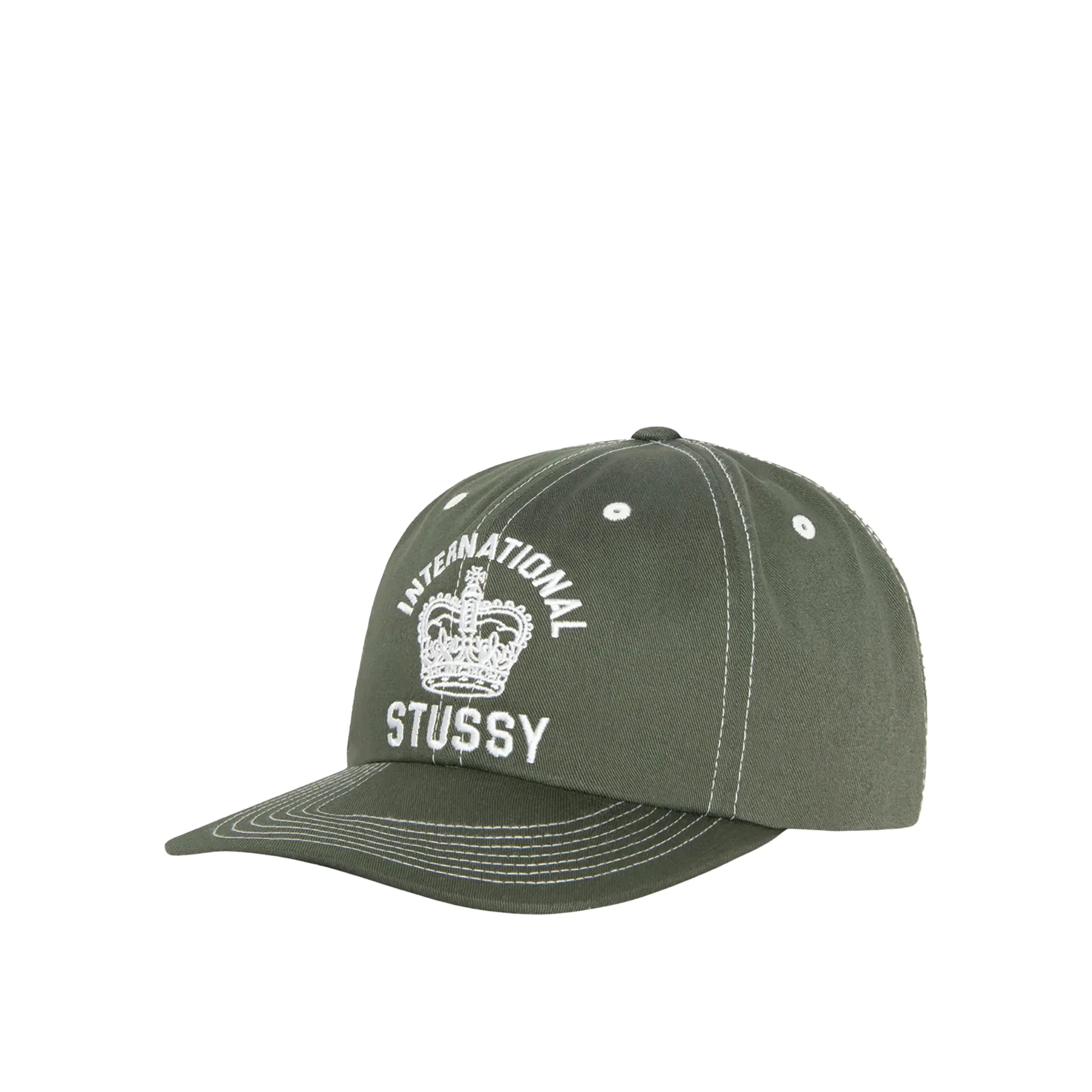 Stussy Mid Depth Int. Crown Strapback Cap, dark olive
