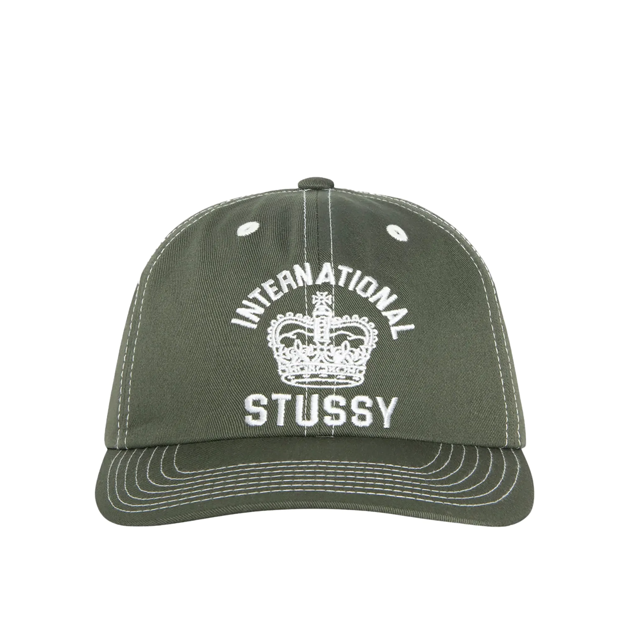 Stussy Mid Depth Int. Crown Strapback Cap, dark olive - Image 3