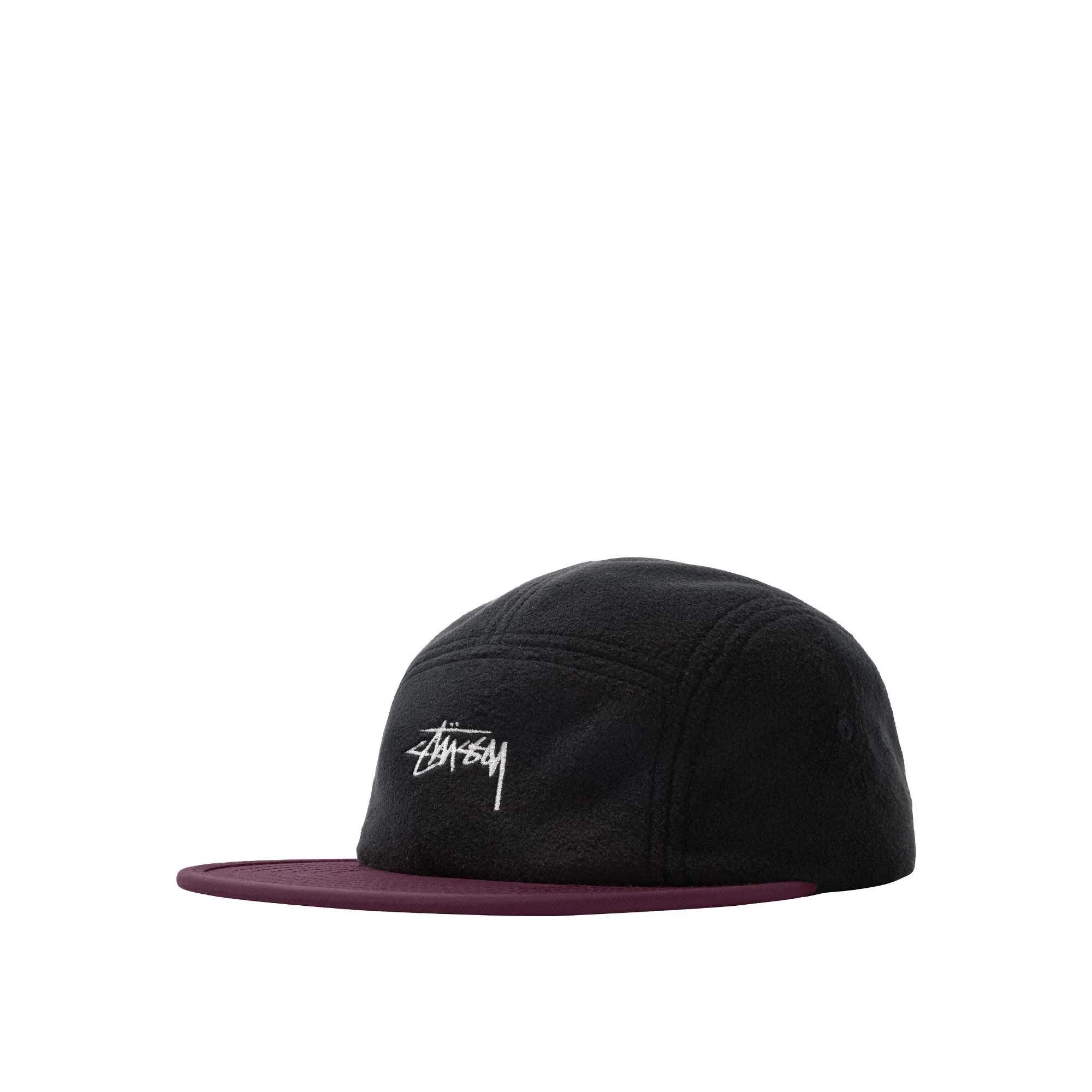 Stussy Mens Fleece Nylon Mix Camp cap, black