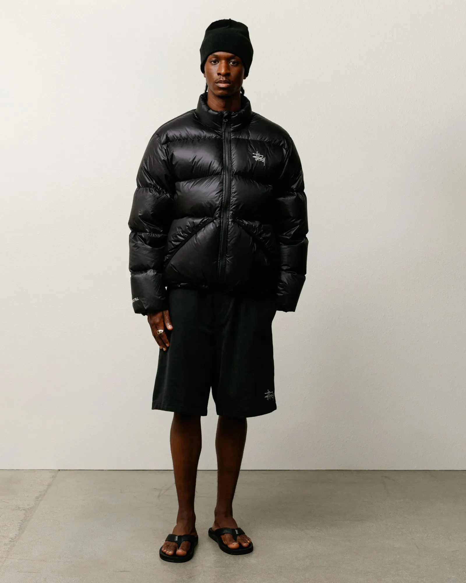 Stussy Micro Ripstop Mock Down Jacket, jet black - Image 3