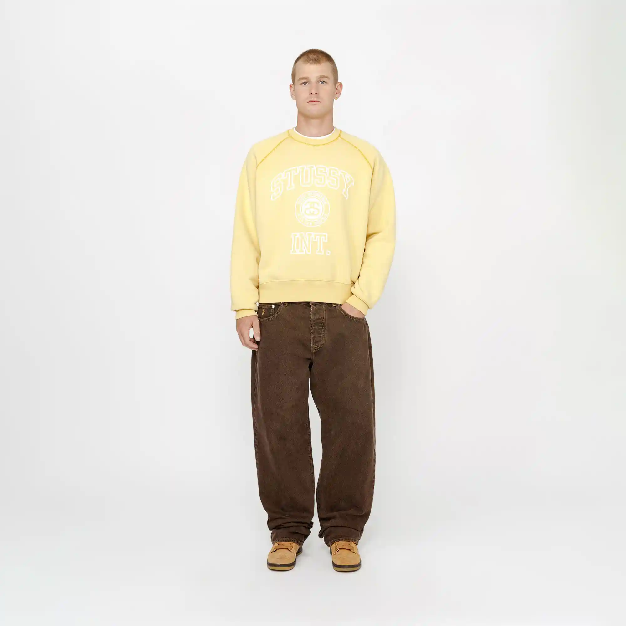 Stussy Overlock Varsity Raglan Crew, honey - Image 3