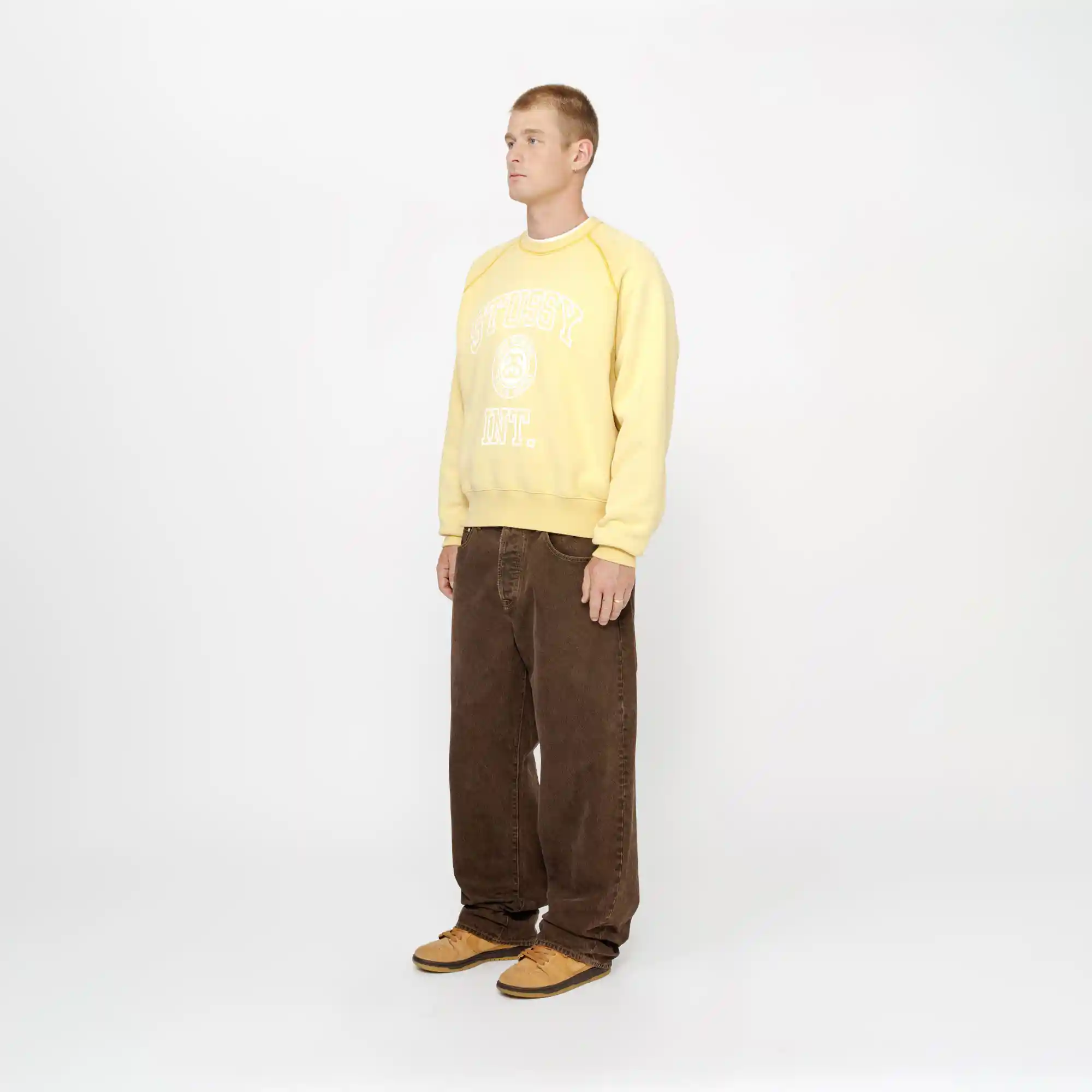 Stussy Overlock Varsity Raglan Crew, honey - Image 5