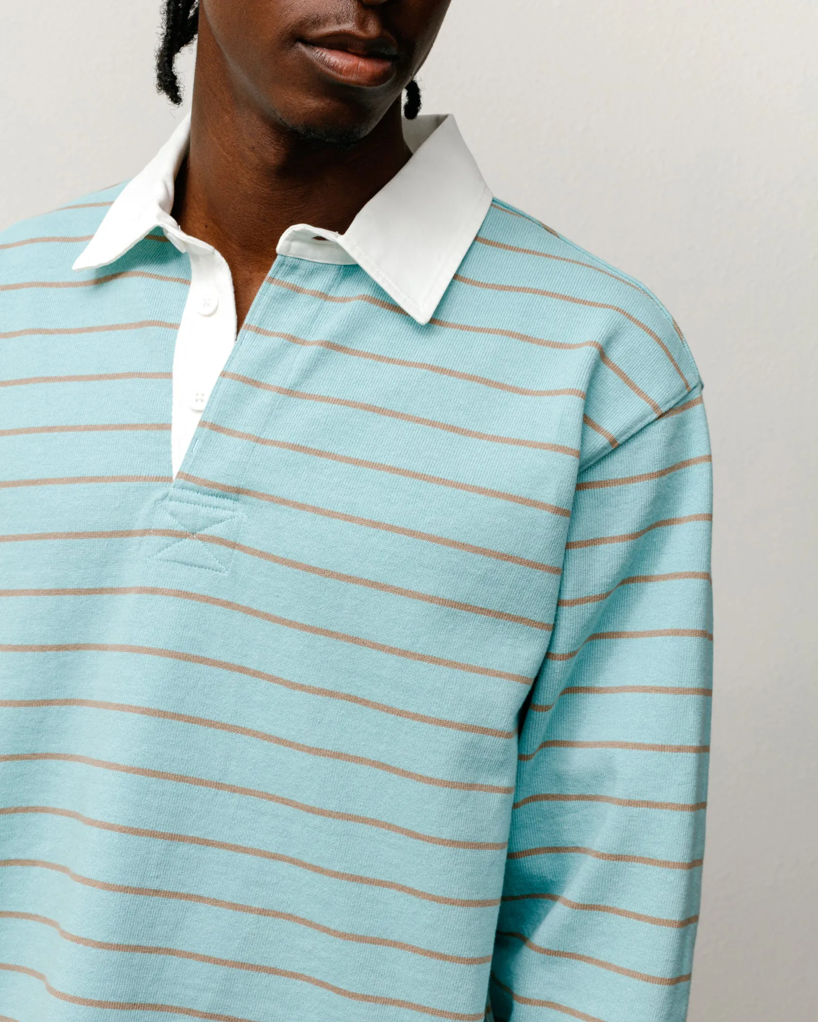 Stussy Pin Striped Rugby Shirt, blue - Image 2