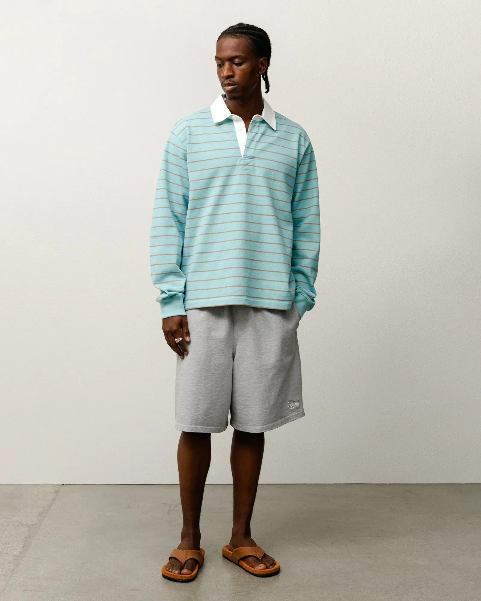 Stussy Pin Striped Rugby Shirt, blue - Image 3
