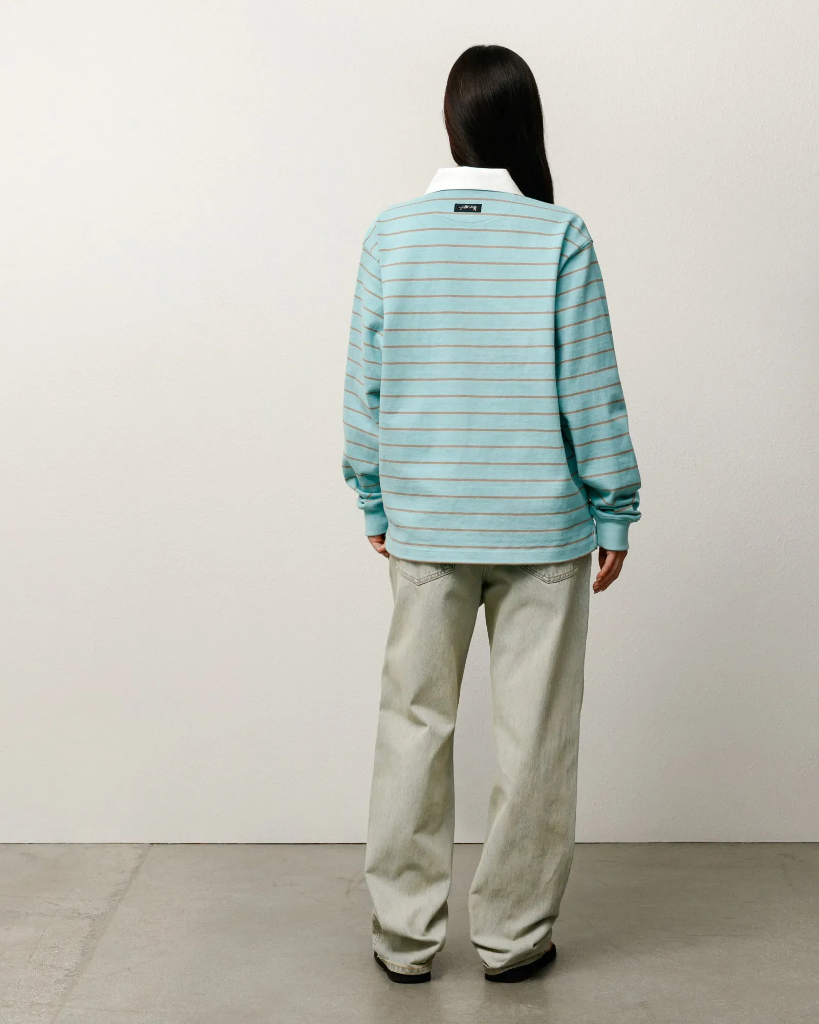 Stussy Pin Striped Rugby Shirt, blue - Image 4