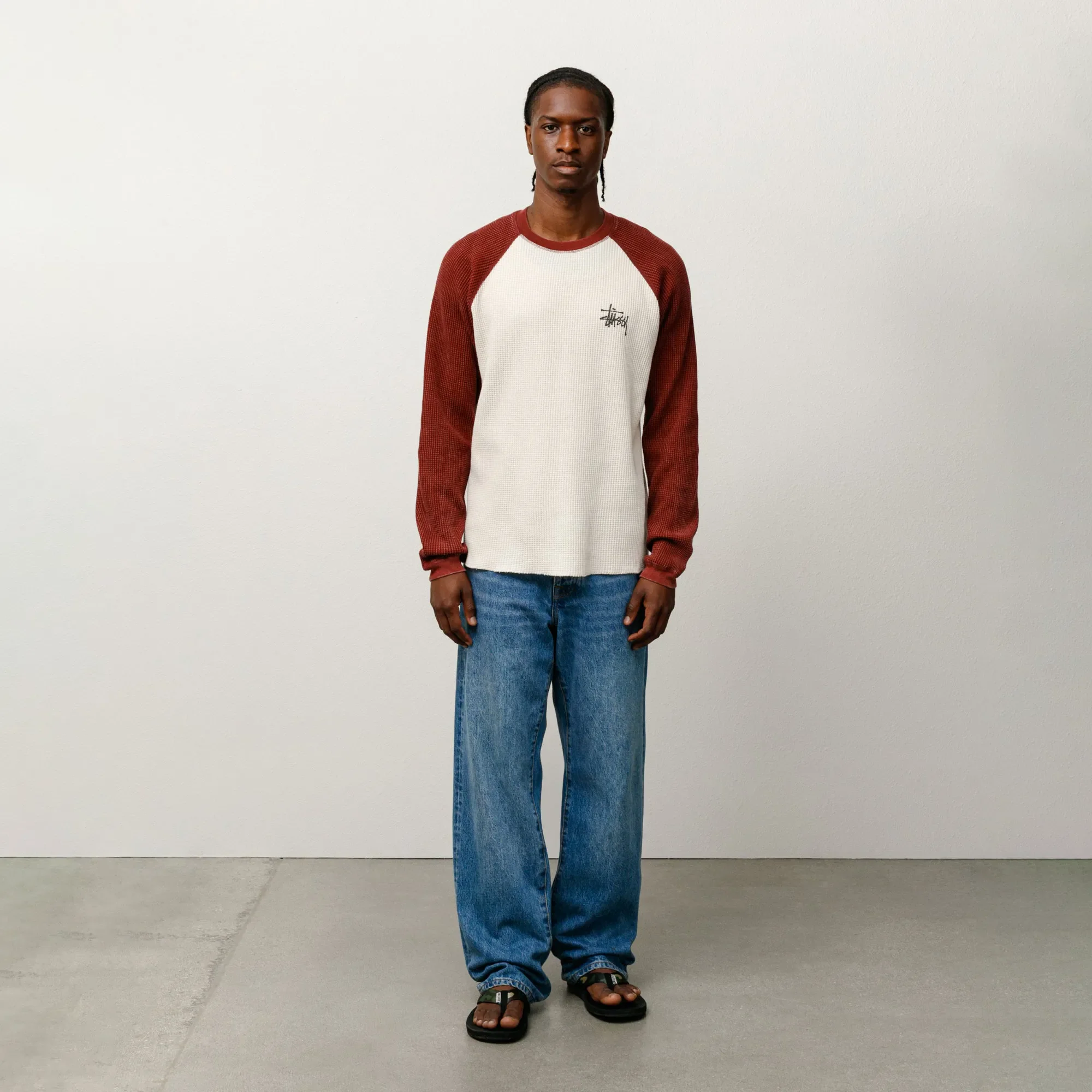 Stussy Raglan Thermal 2 Tone, off white - Image 3
