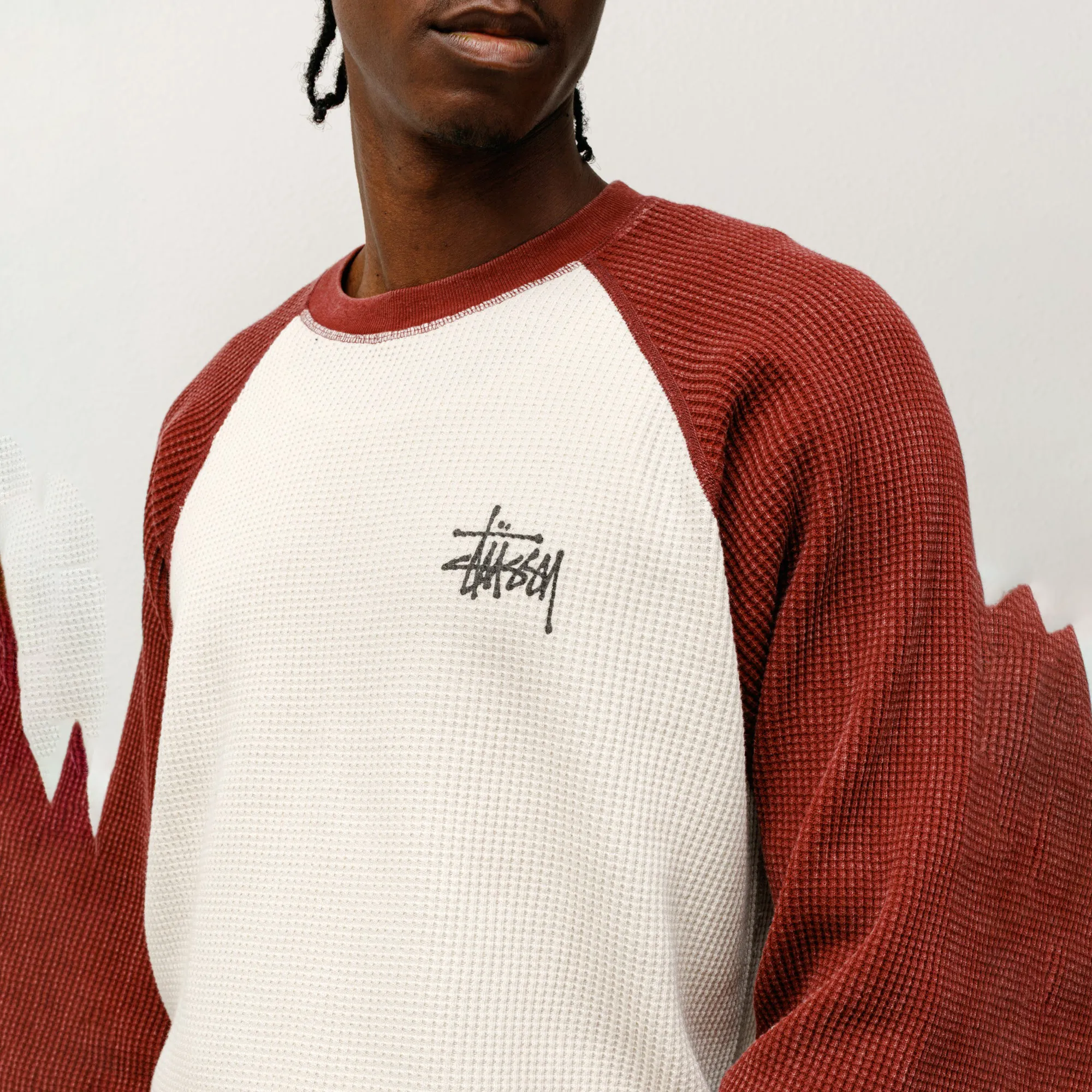 Stussy Raglan Thermal 2 Tone, off white - Image 4