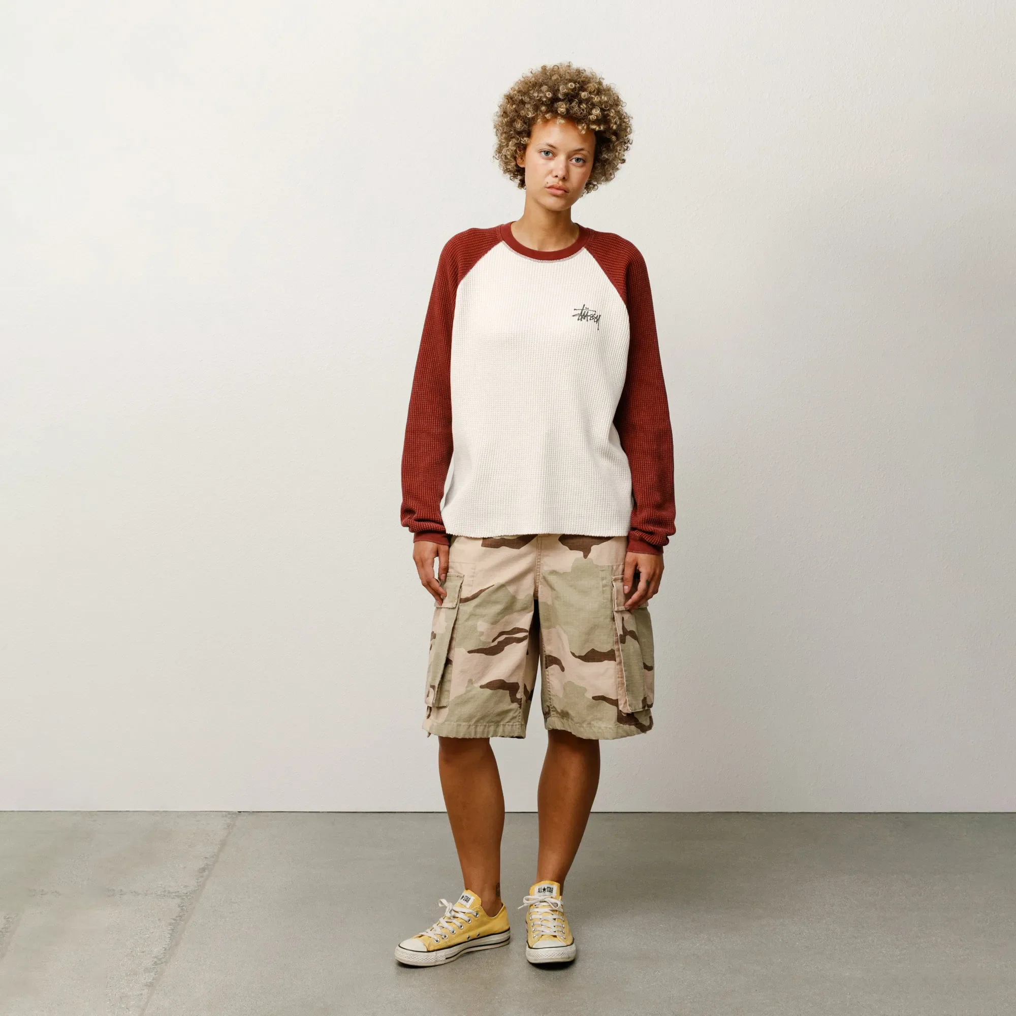 Stussy Raglan Thermal 2 Tone, off white - Image 6