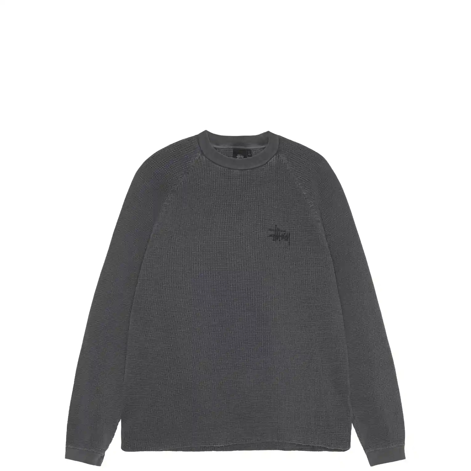 Stussy Raglan Thermal Basic Stock, washed black - Image 6