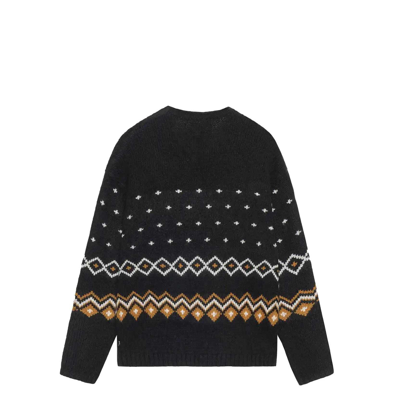 Stussy Roll V Neck Fairisle Sweater, charcoal - Image 7