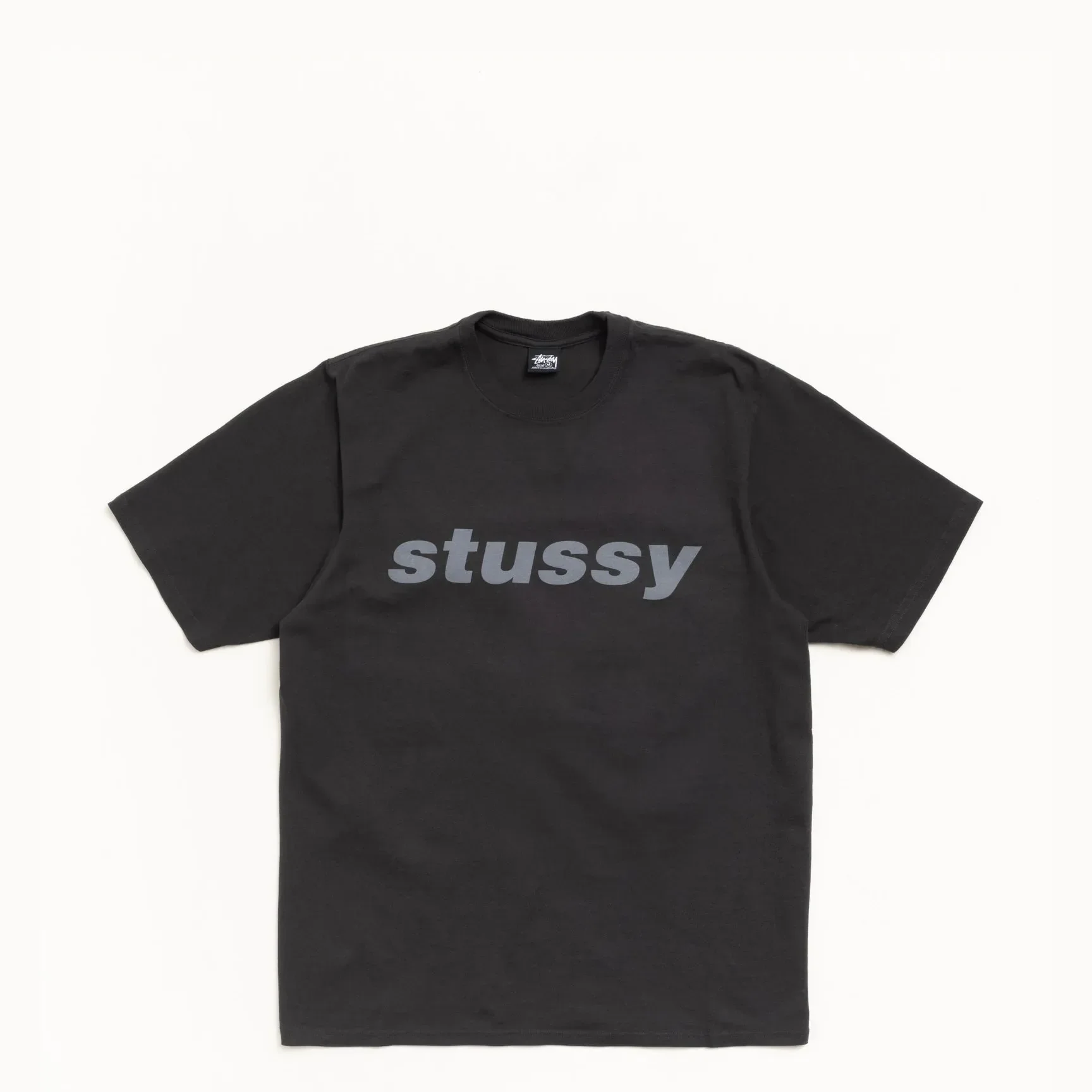Stussy Shark Pigment Dyed Tee, faded black - Image 2
