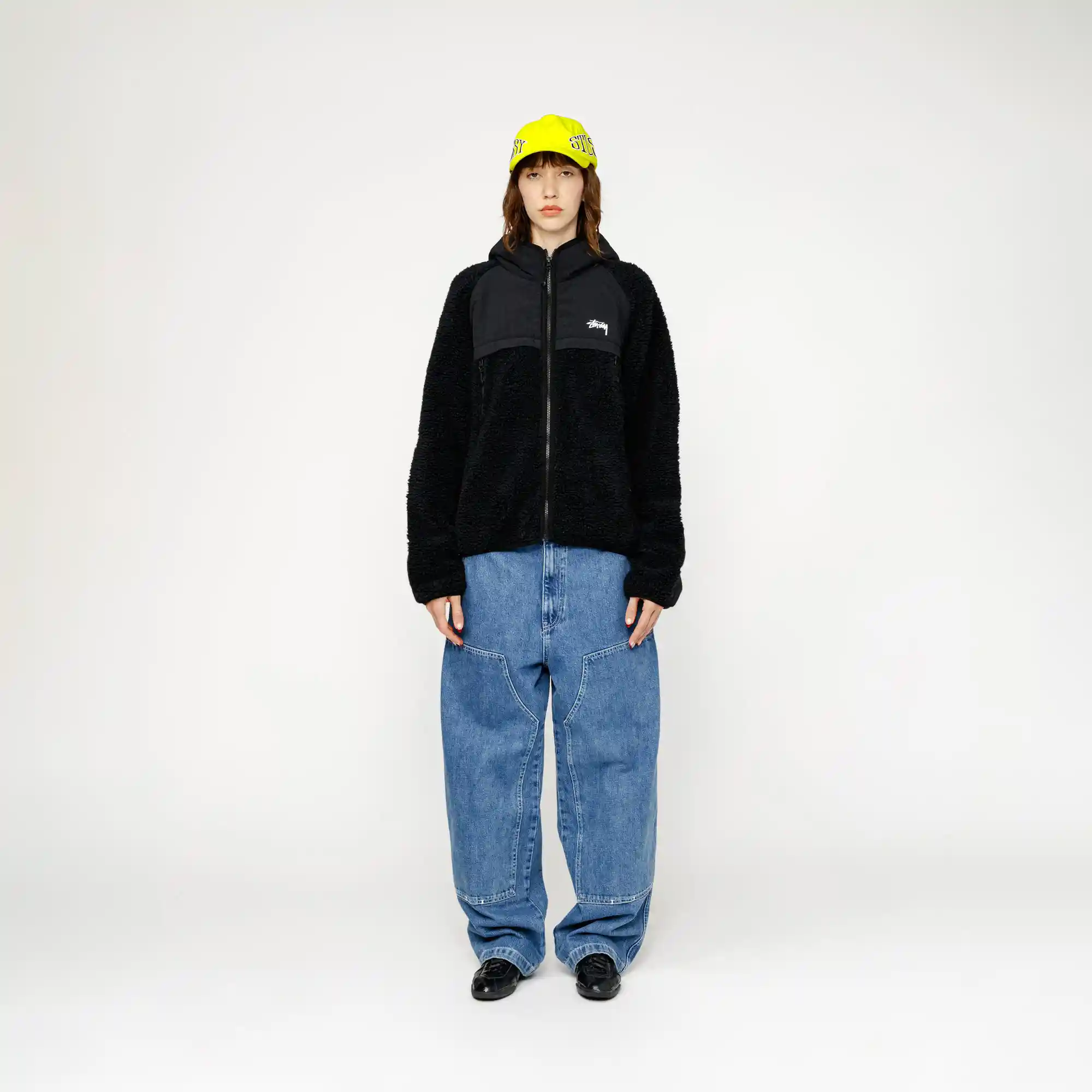 Stussy Sherpa Paneled Hooded Jacket, black - Image 4