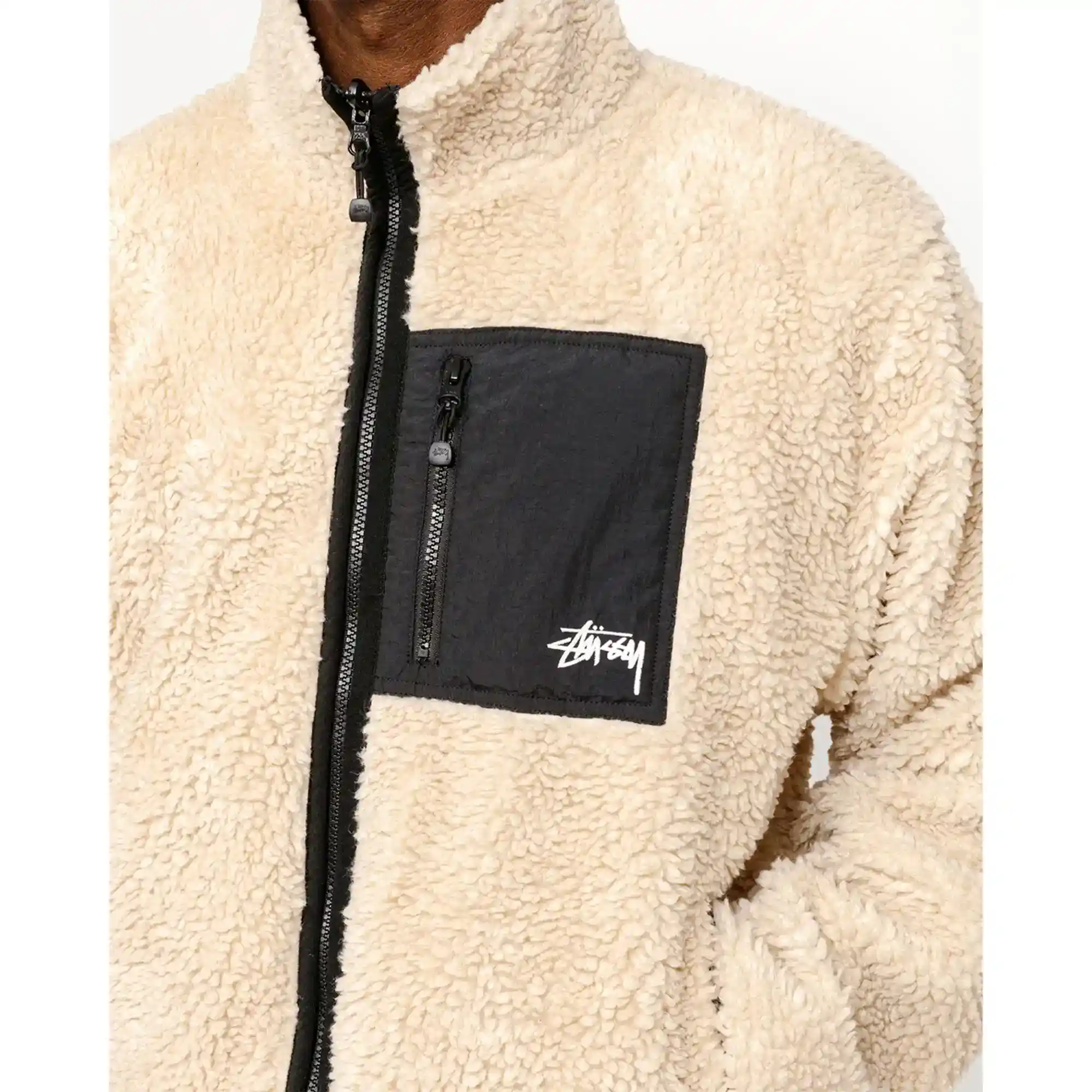 Stussy Sherpa Reversible Jacket, beige - Image 9
