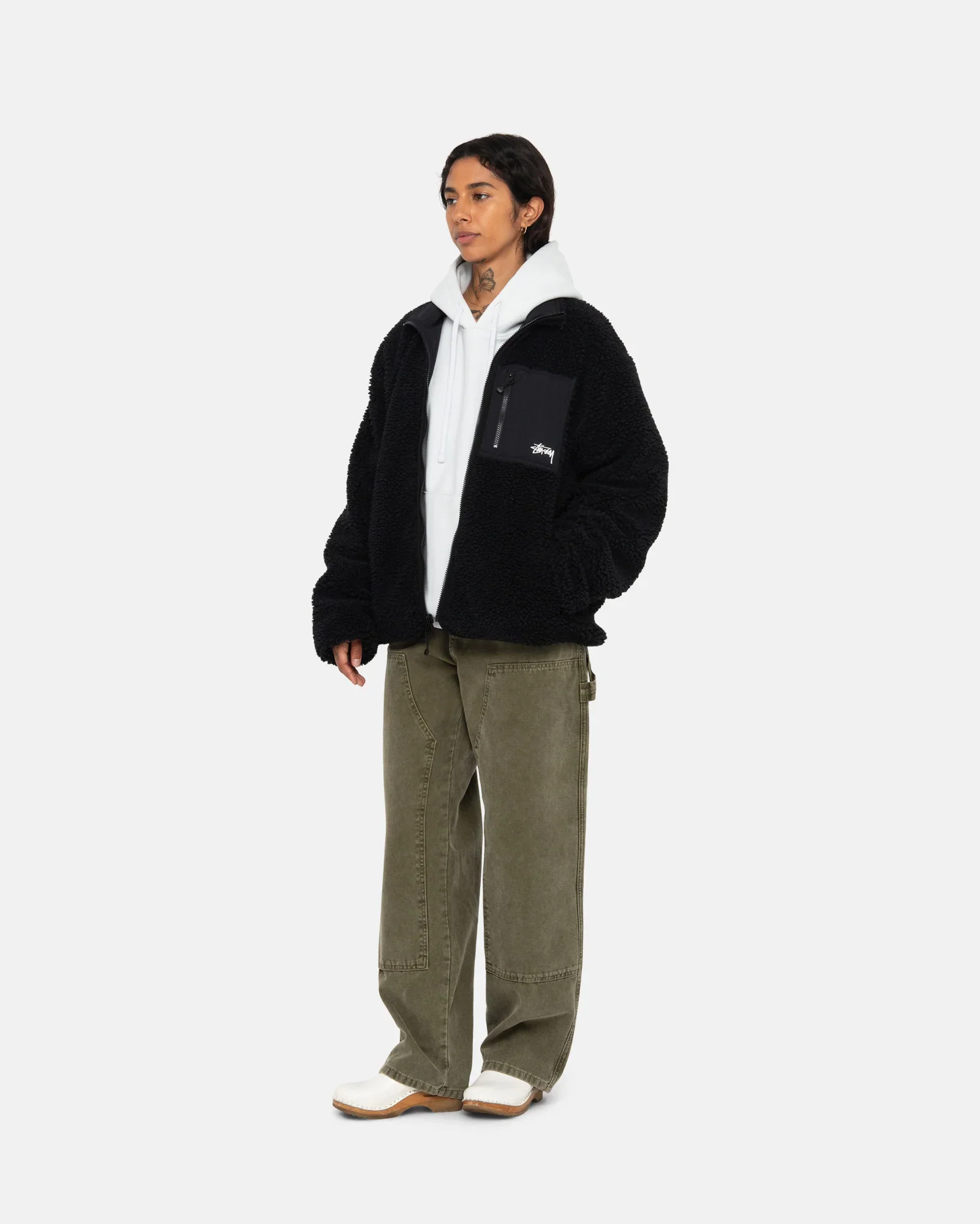 Stussy Sherpa Reversible Jacket, black - Image 6