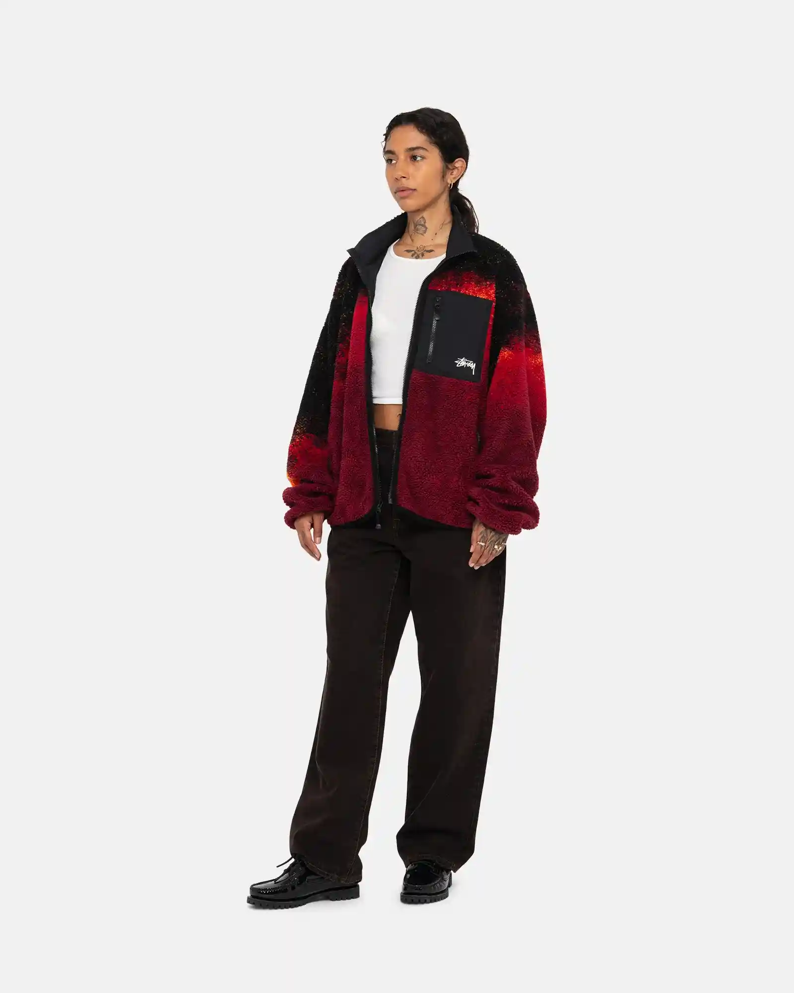 Stussy Sherpa Reversible Jacket, lava - Image 11