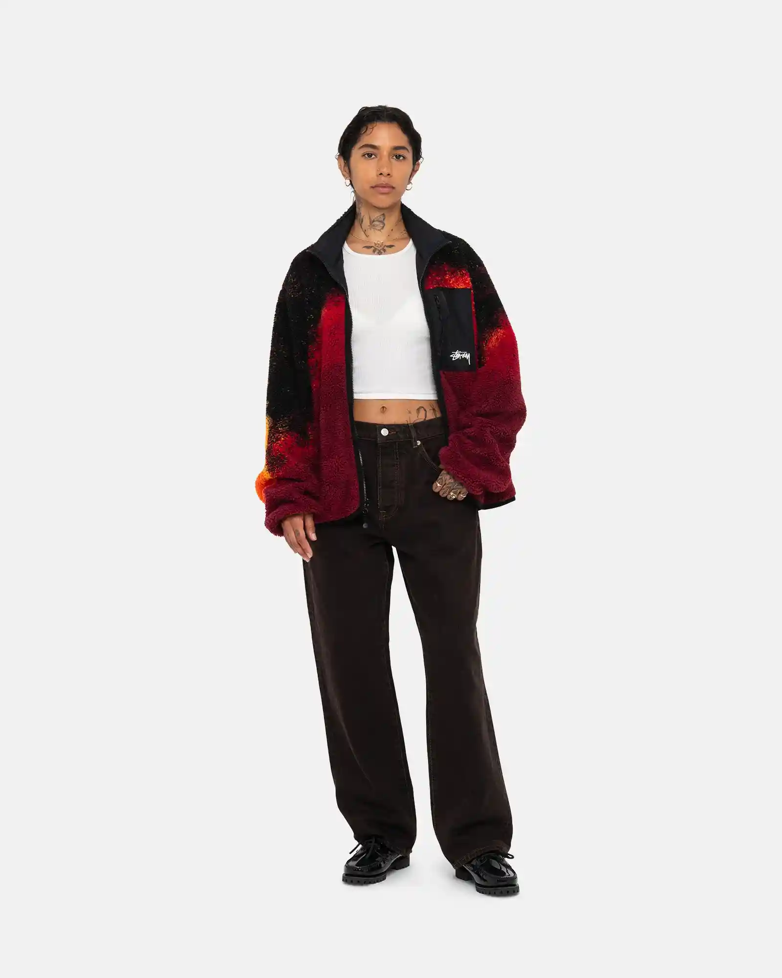 Stussy Sherpa Reversible Jacket, lava - Image 12
