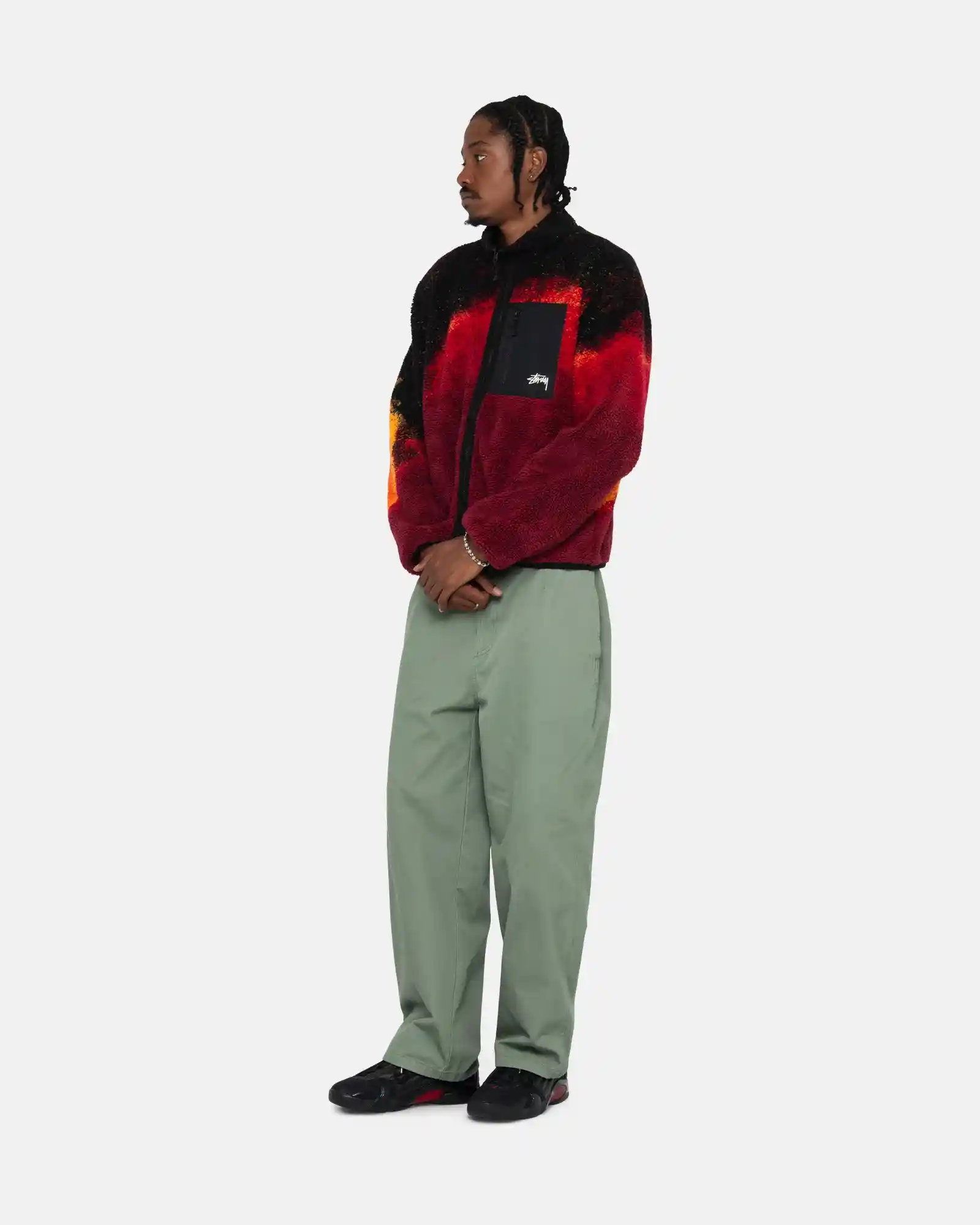 Stussy Sherpa Reversible Jacket, lava - Image 14