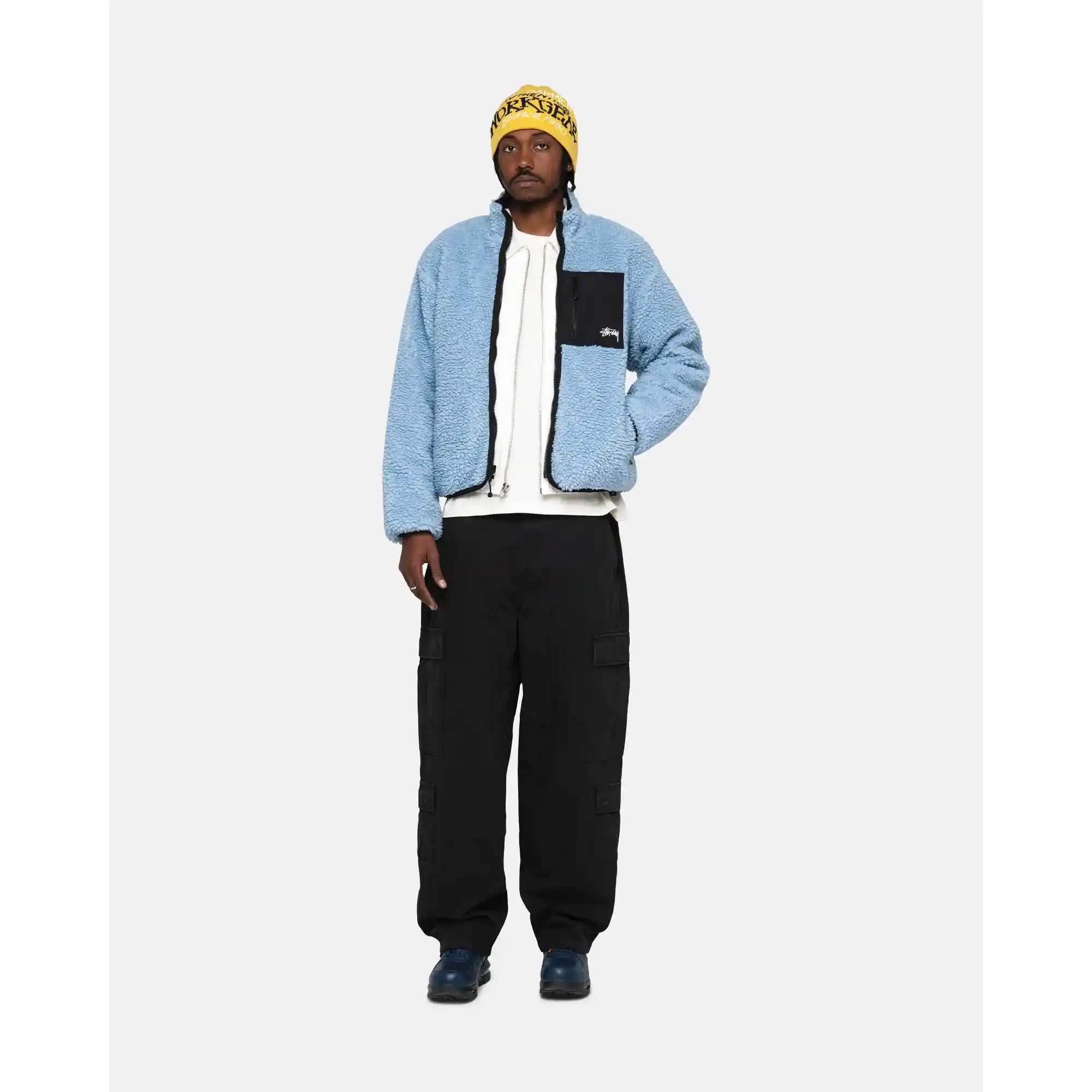 Stussy Sherpa Reversible Jacket, light denim - Image 4
