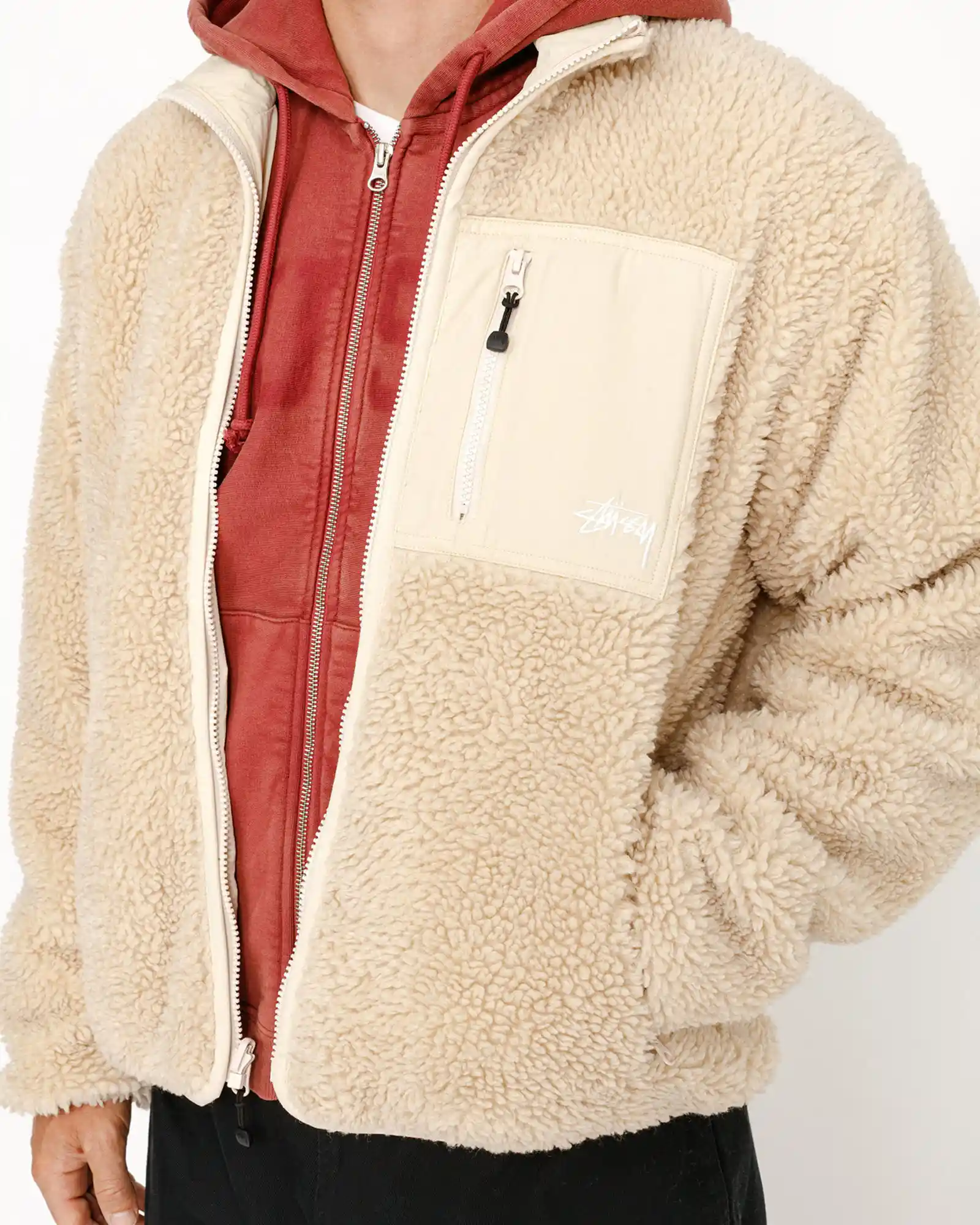 Stussy Sherpa Reversible Jacket, natural - Image 3