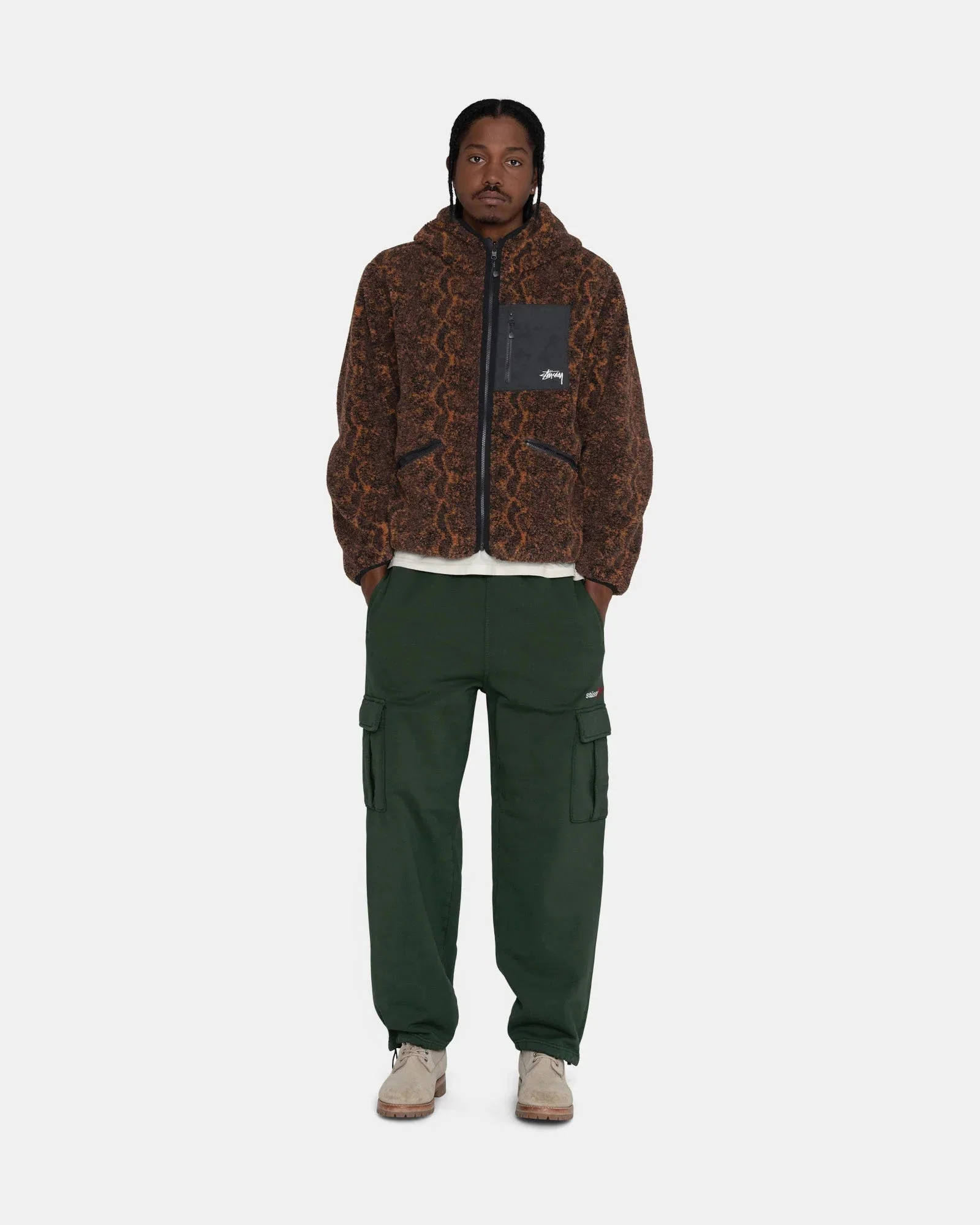 Stussy Snake Jacquard Sherpa Jacket - Image 2
