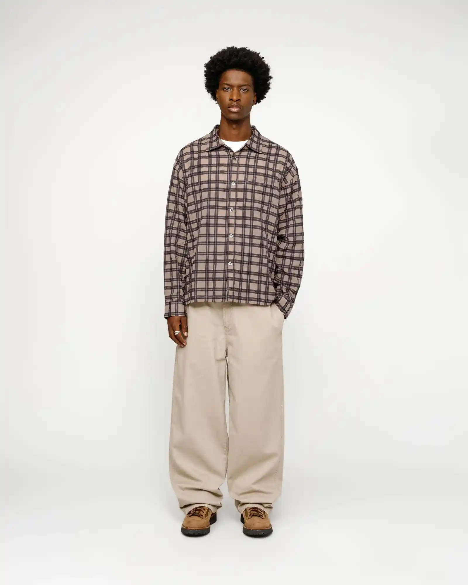 Stussy Sonoma Plaid Shirt, tan - Image 3
