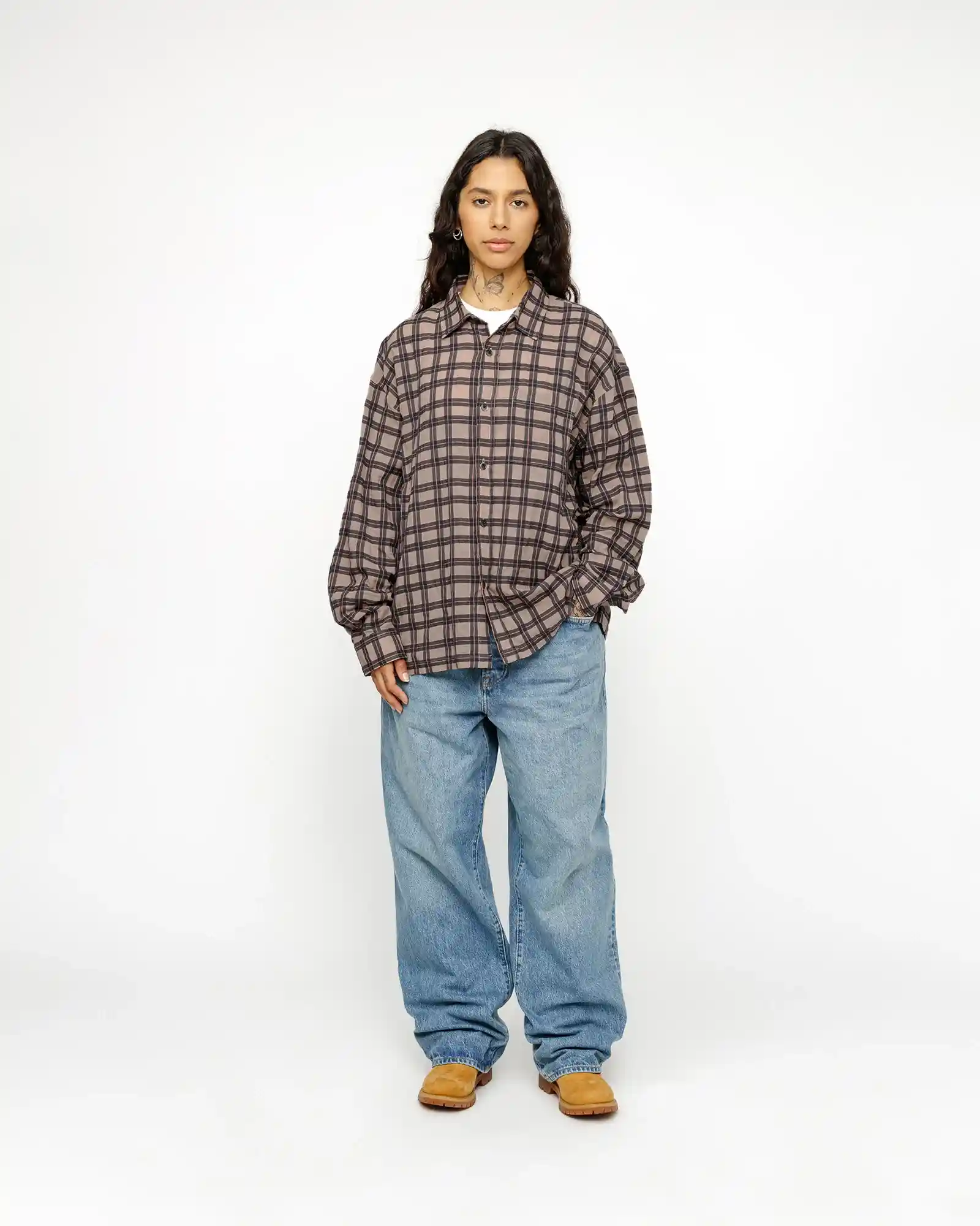 Stussy Sonoma Plaid Shirt, tan - Image 4