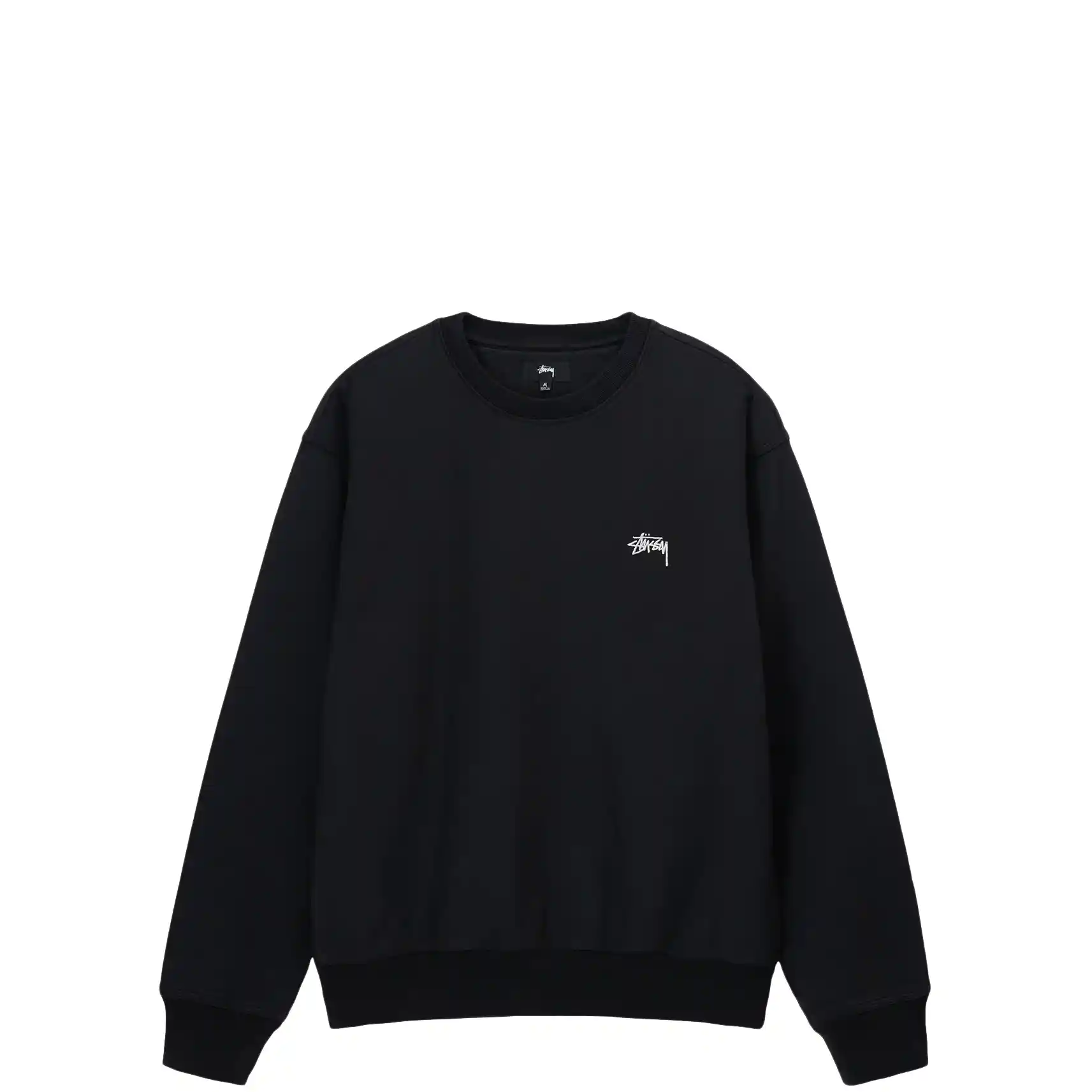 Stussy Stock Logo Crew, washed black