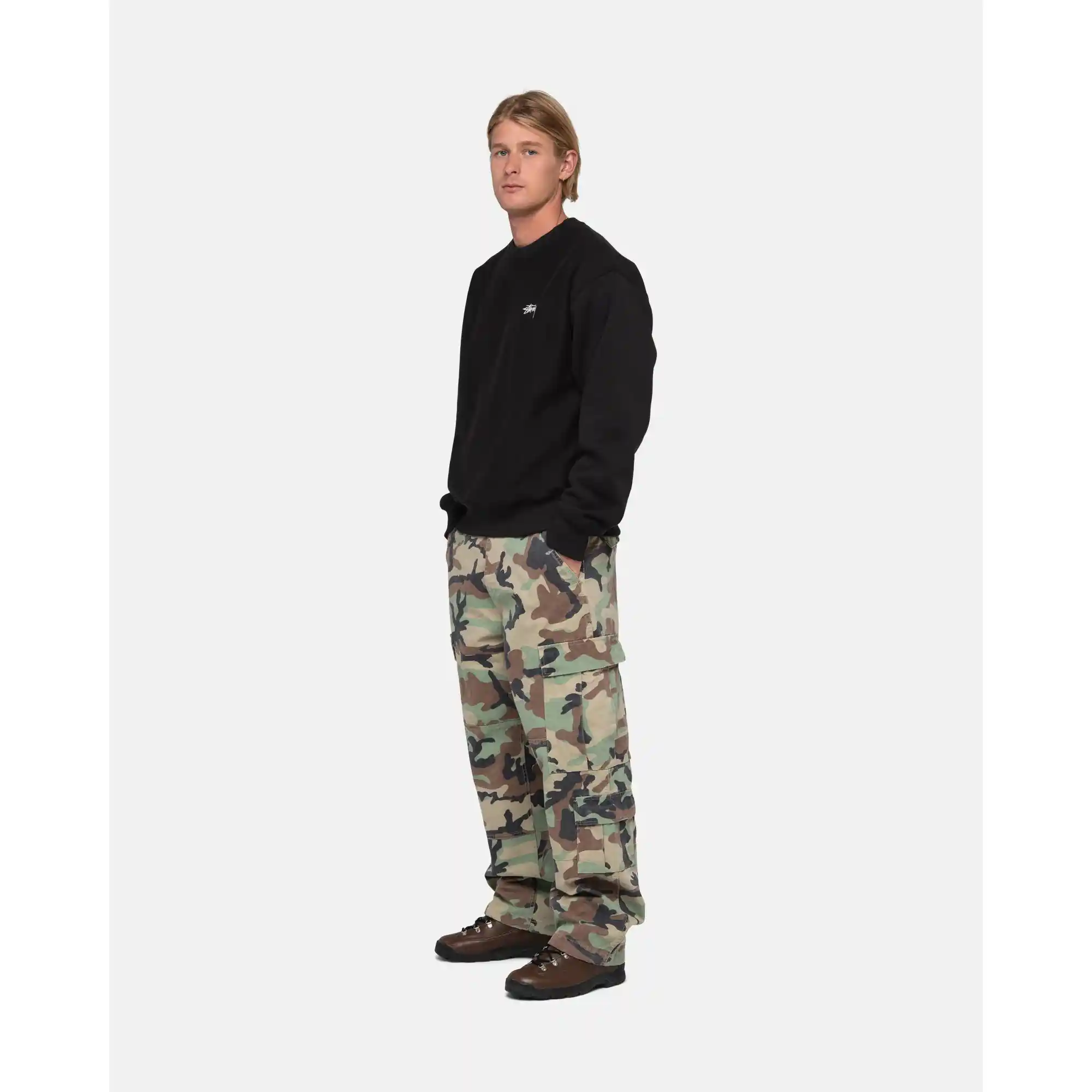 Stussy Stock Logo Crew, washed black - Image 5