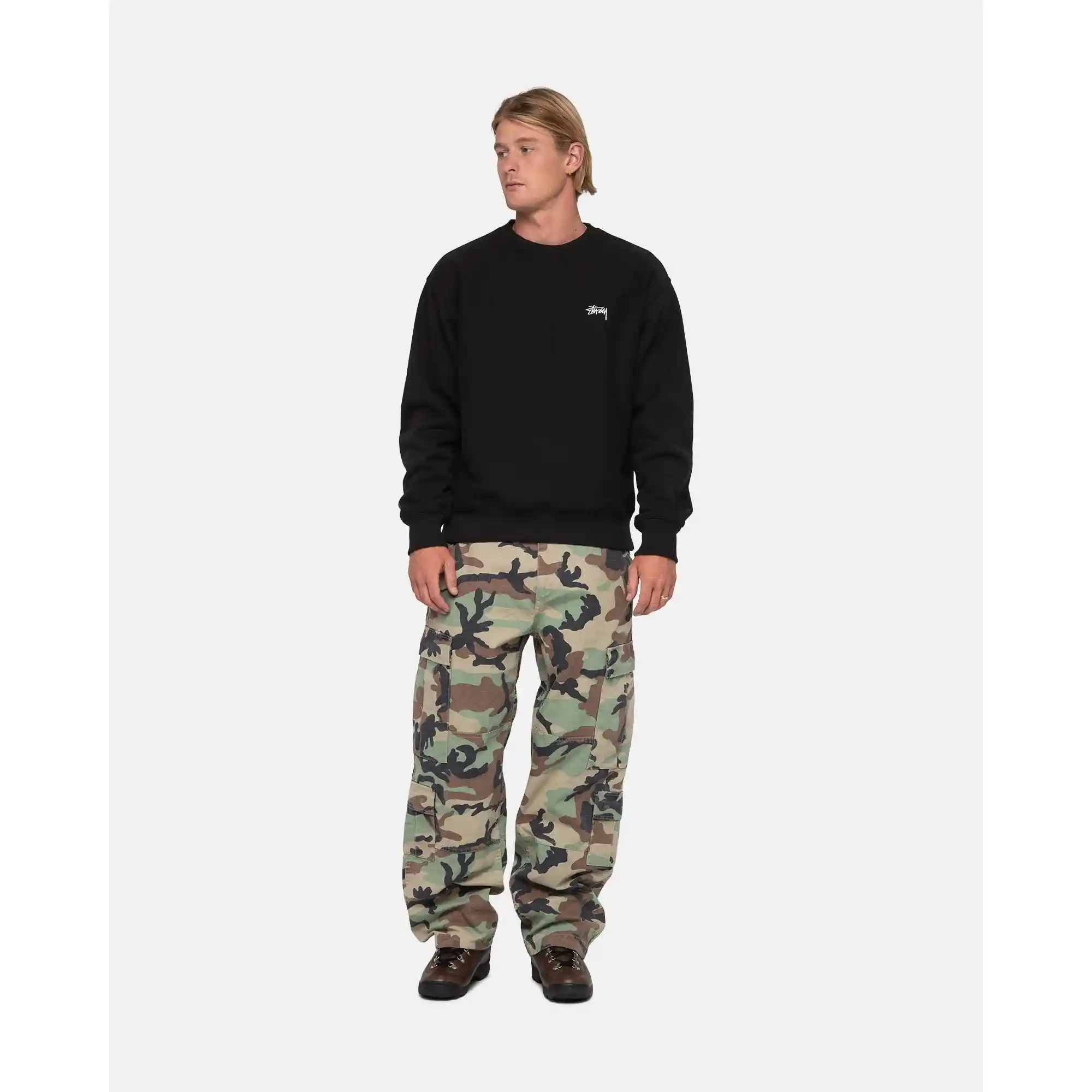 Stussy Stock Logo Crew, washed black - Image 6
