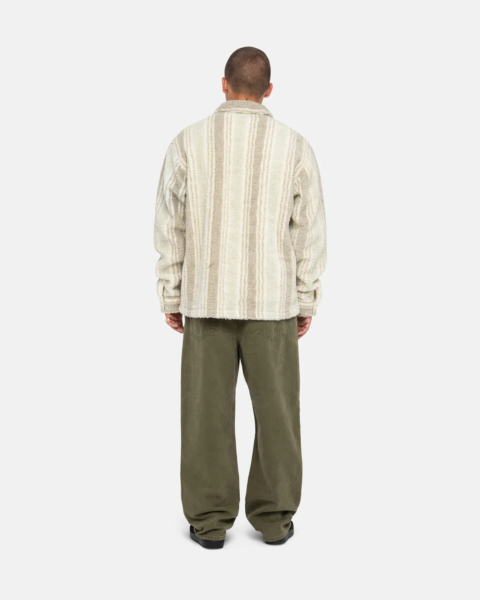 Stussy Stripe Sherpa Shirt, natural - Image 8