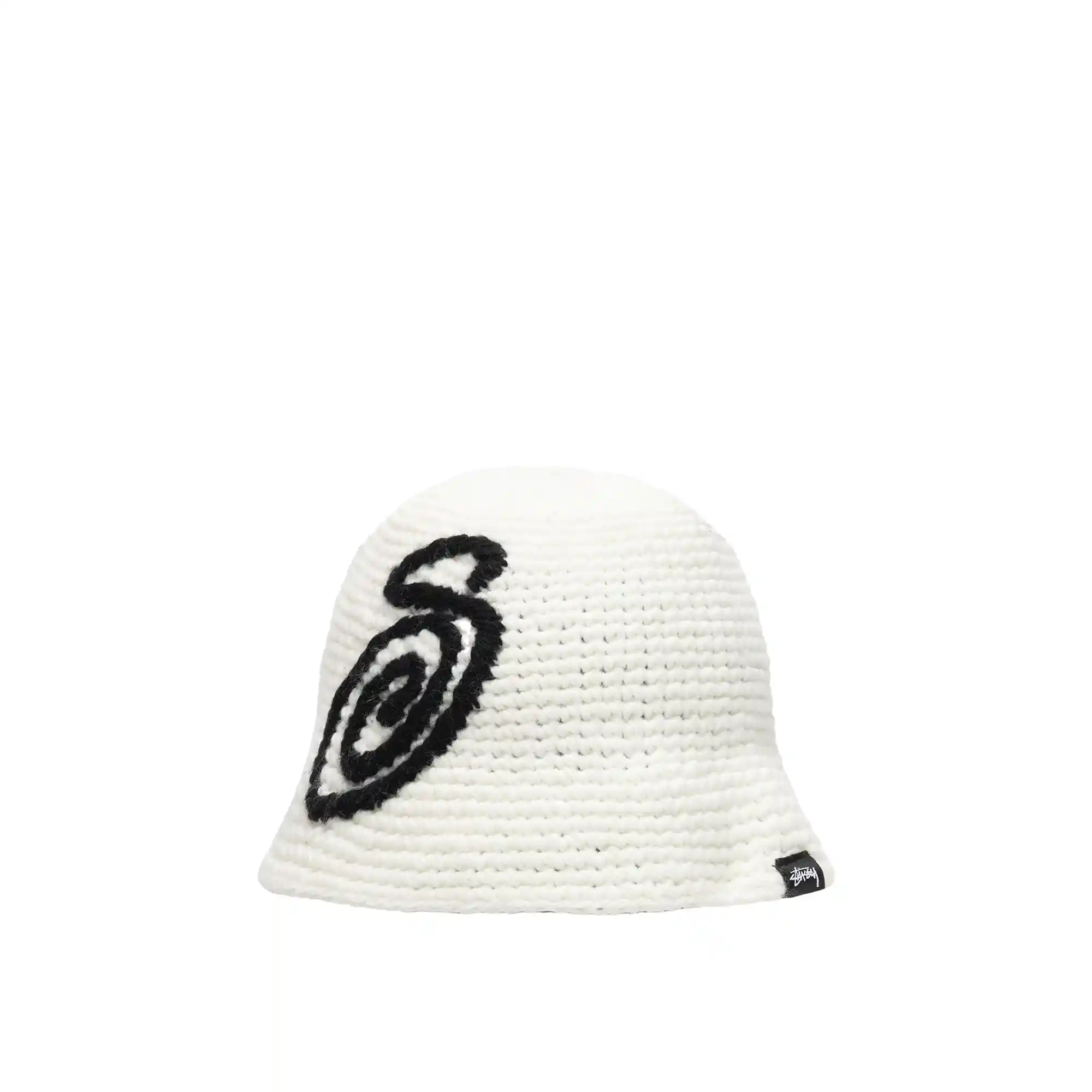 Stussy Swirly S Knit Bucket Hat, bone